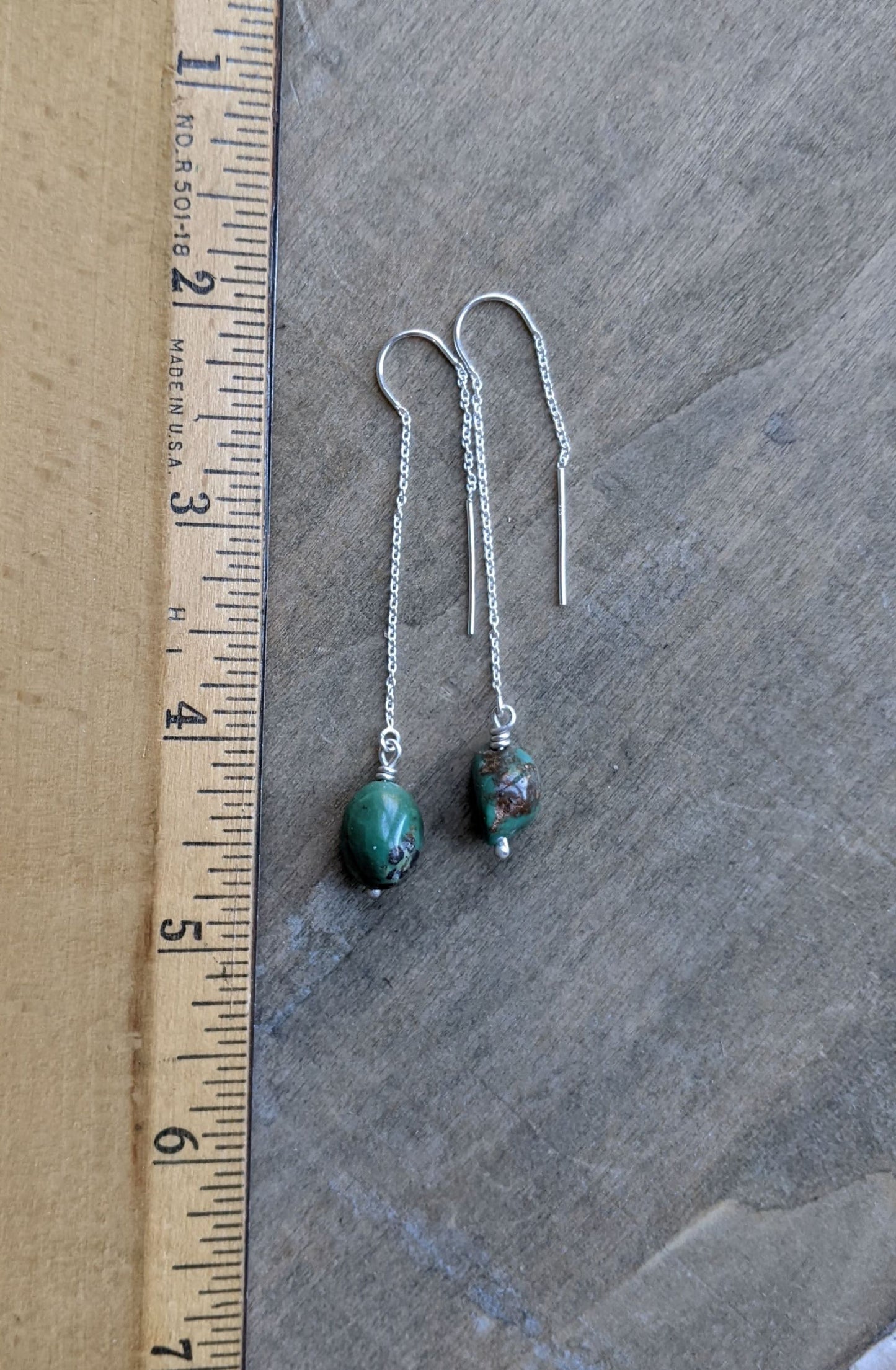 Ear Threaders Turquoise Nugget #5