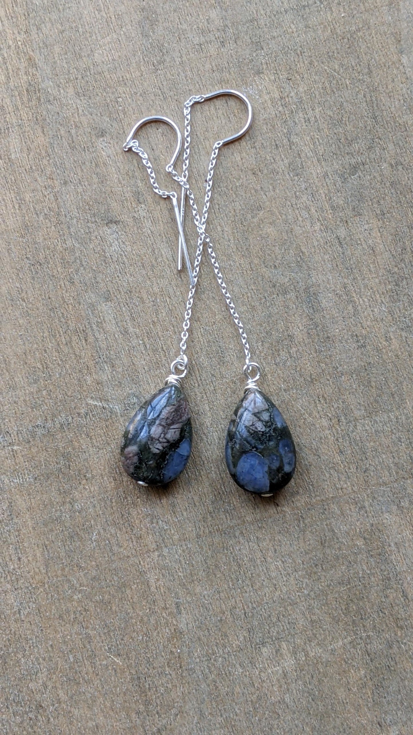 Ear Threaders Rhyolite Tear Drops