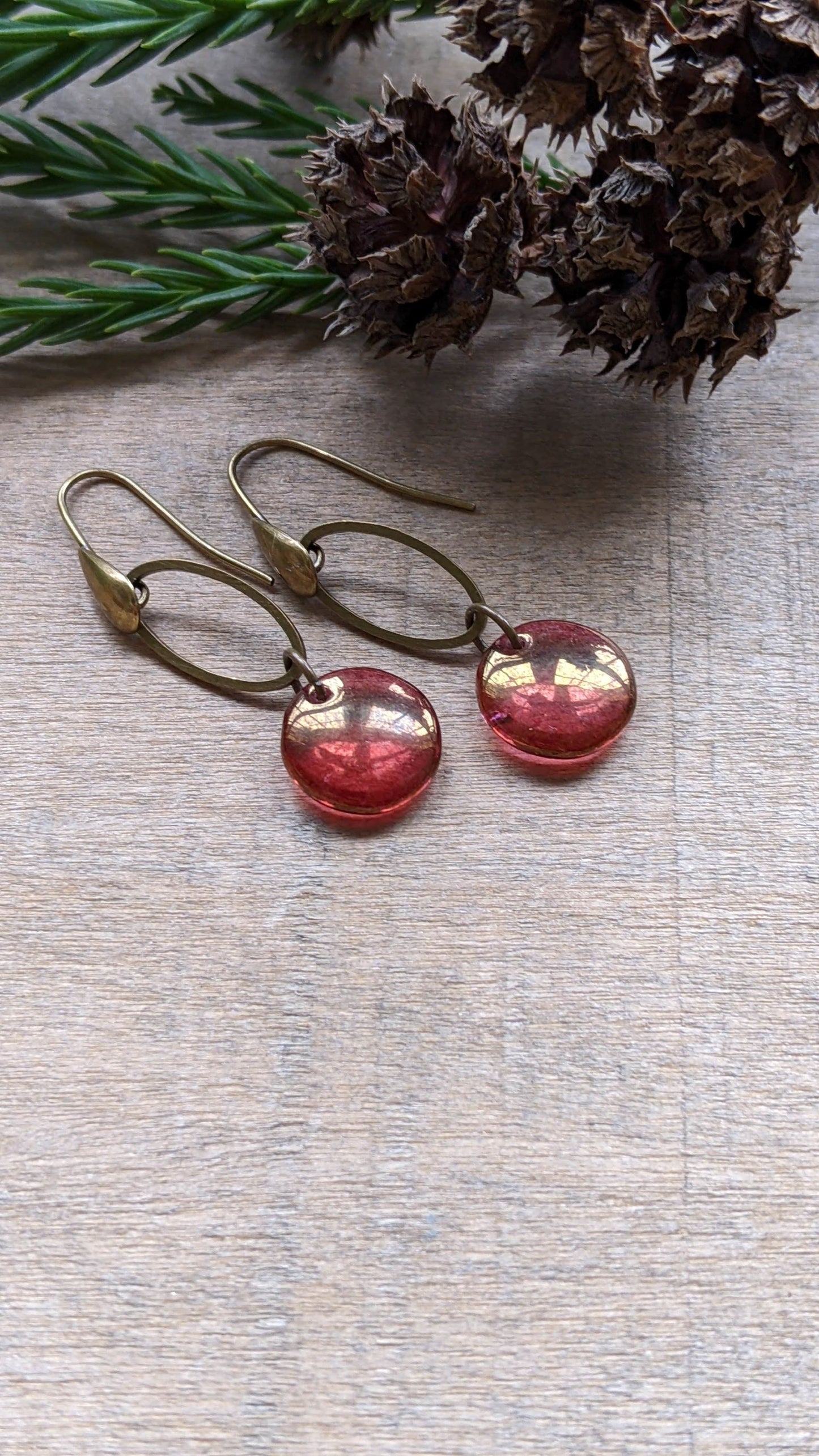 Simple Glass Earrings ~ Kir Royale