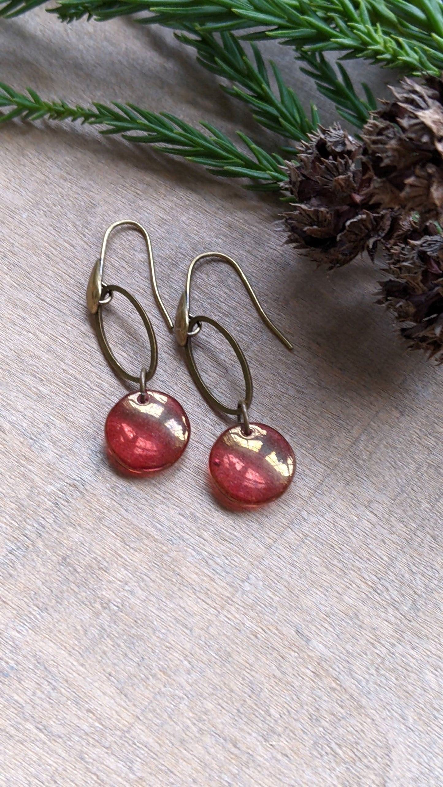 Simple Glass Earrings ~ Kir Royale