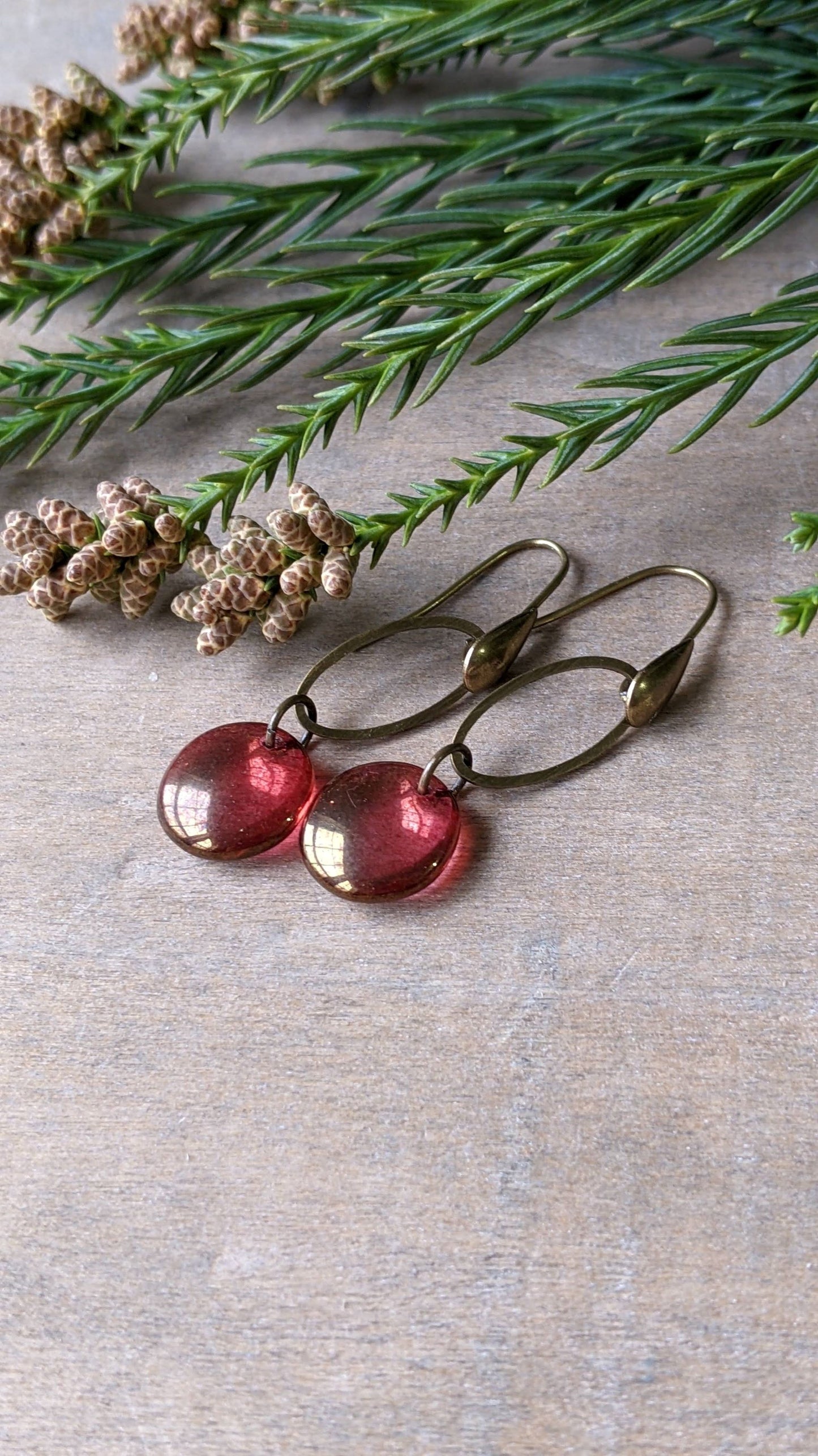 Simple Glass Earrings ~ Kir Royale