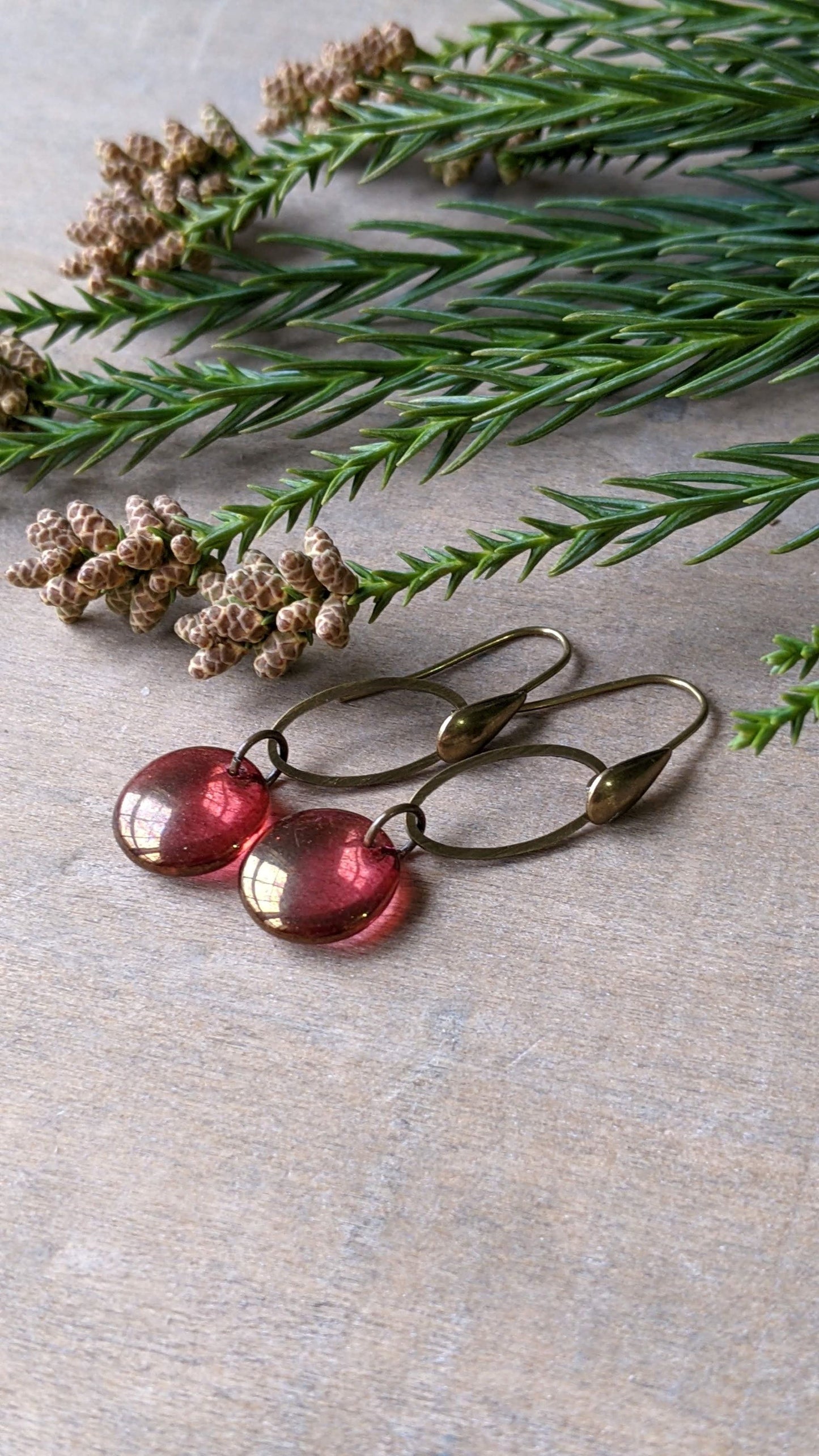 Simple Glass Earrings ~ Kir Royale