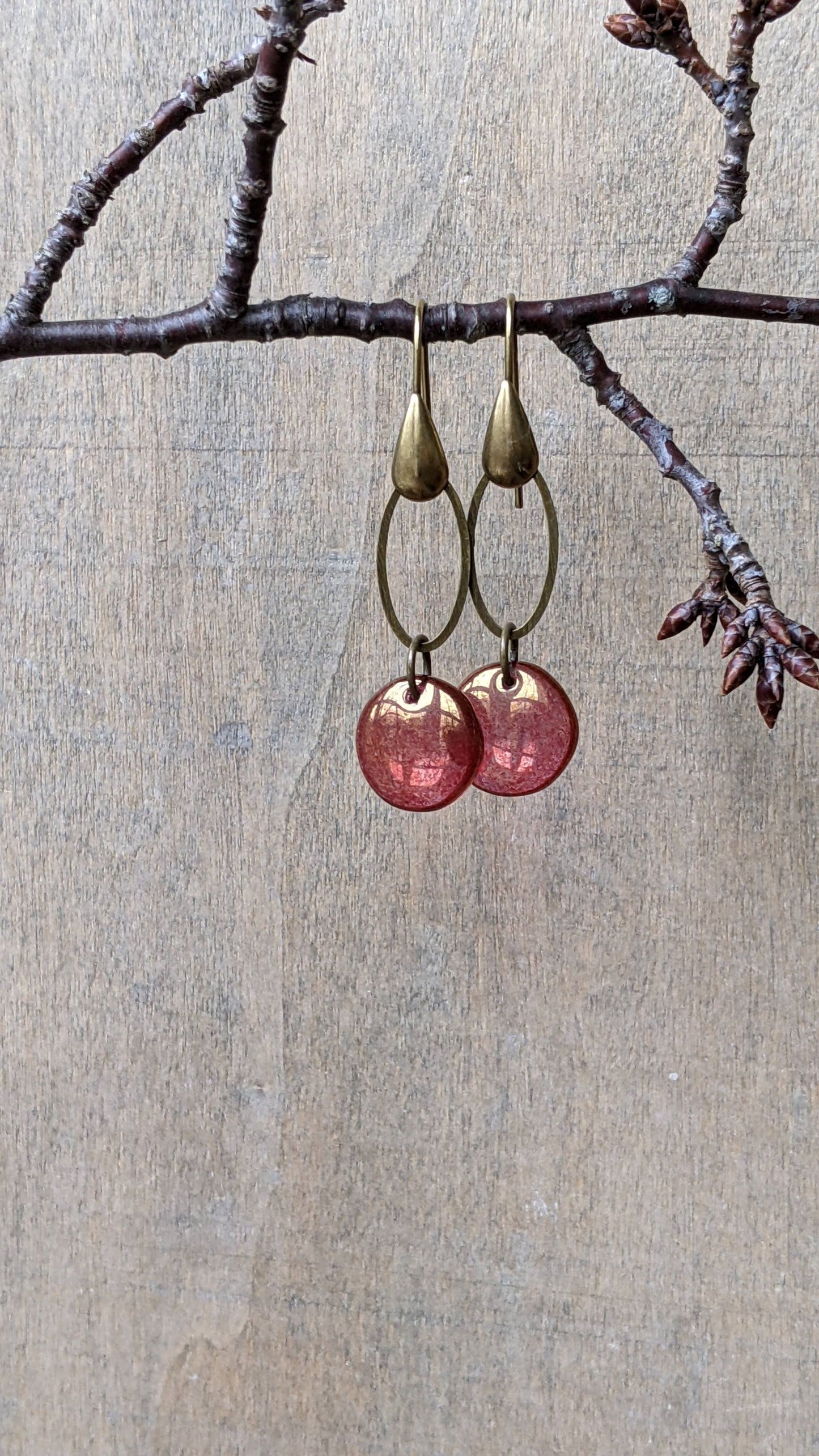 Simple Glass Earrings ~ Kir Royale