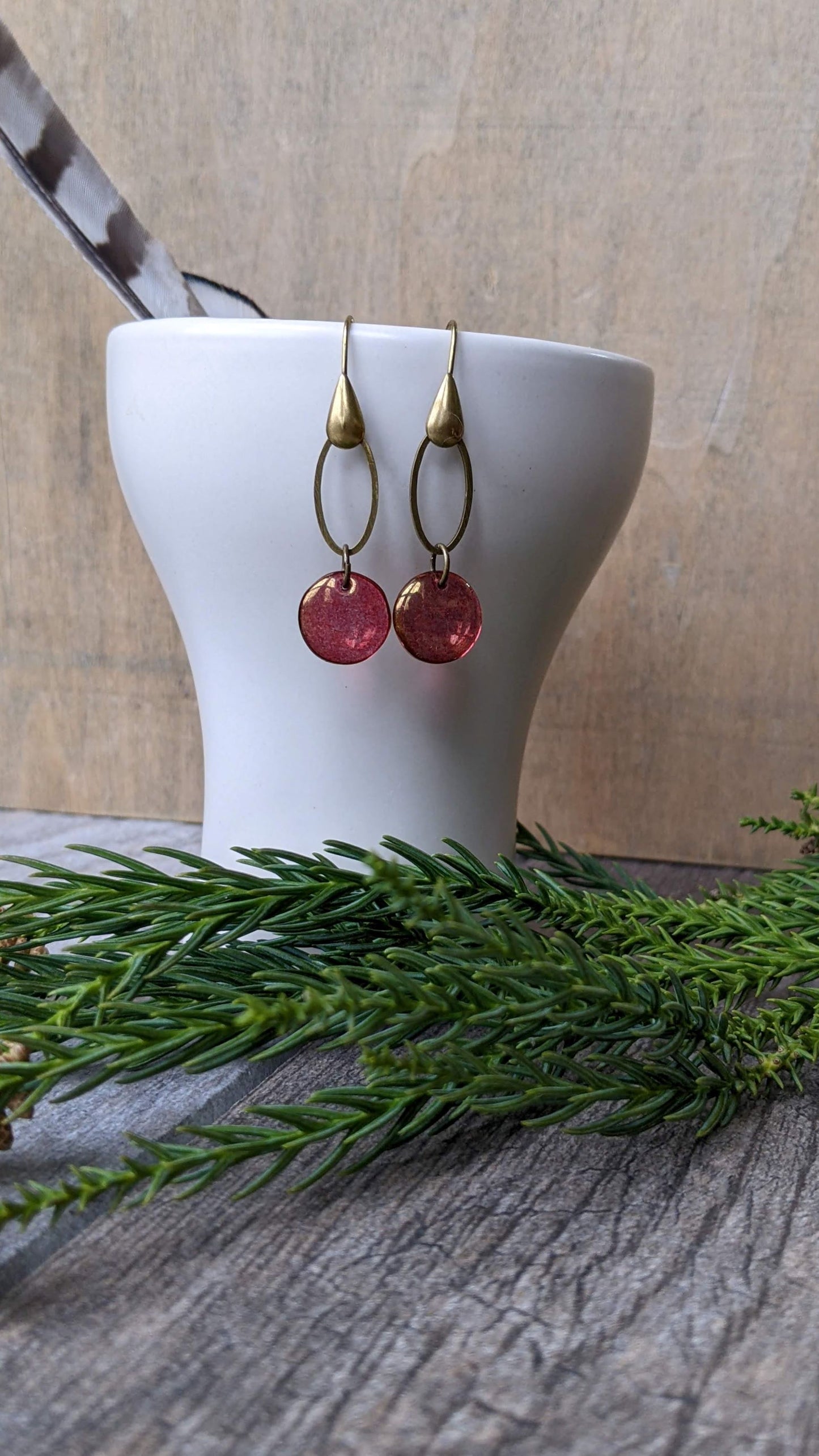 Simple Glass Earrings ~ Kir Royale