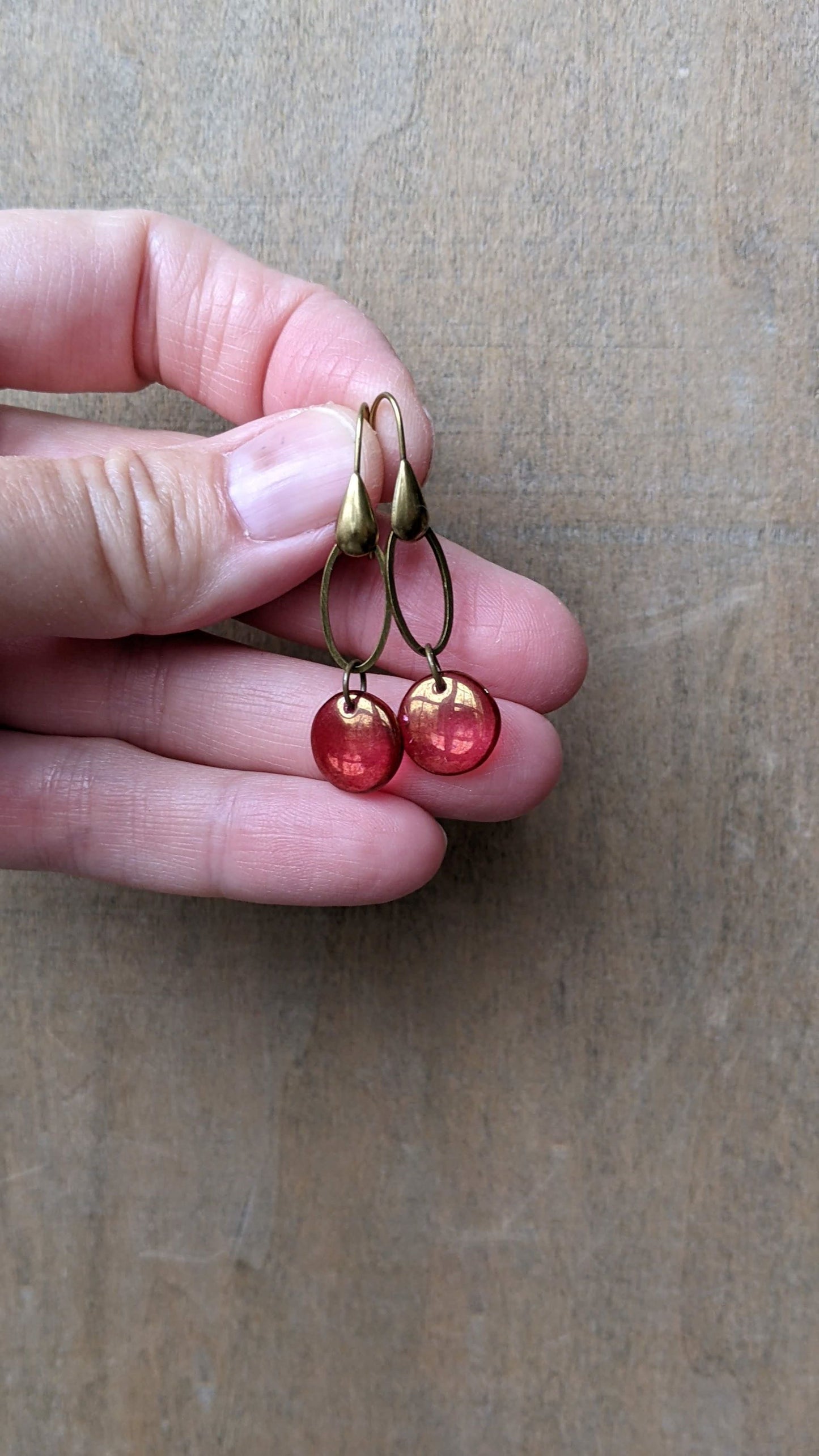 Simple Glass Earrings ~ Kir Royale