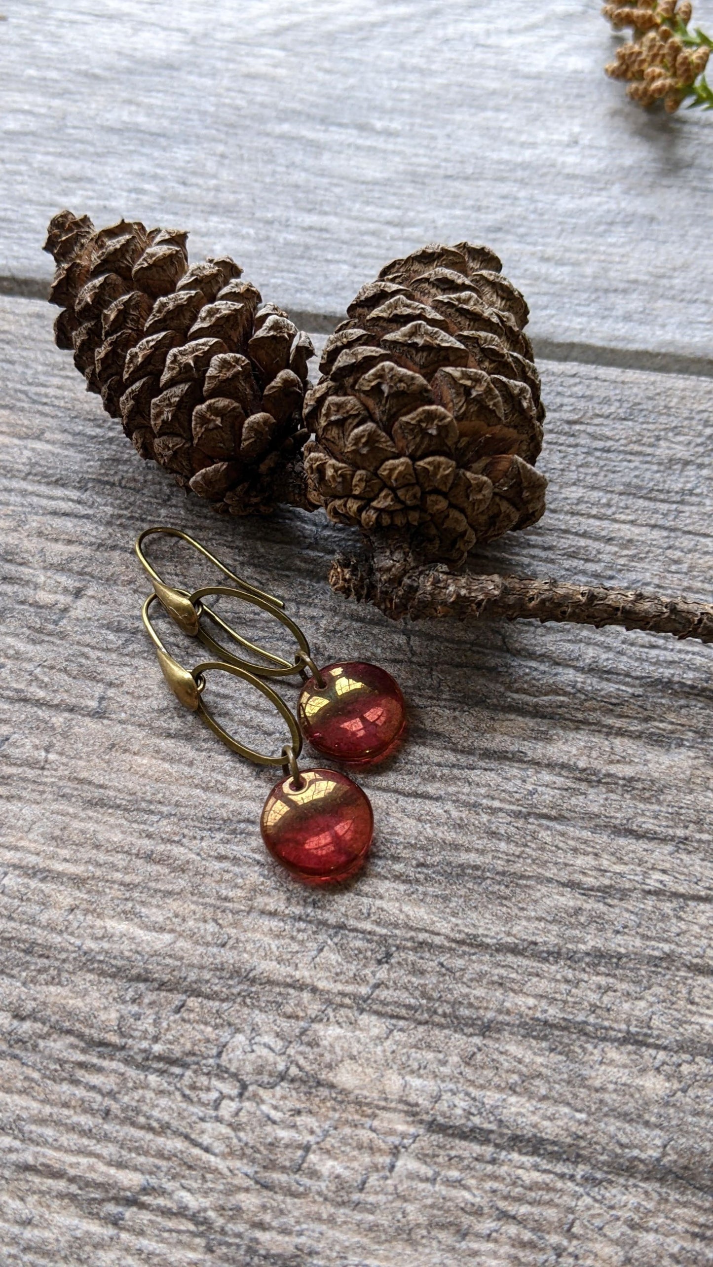 Simple Glass Earrings ~ Kir Royale