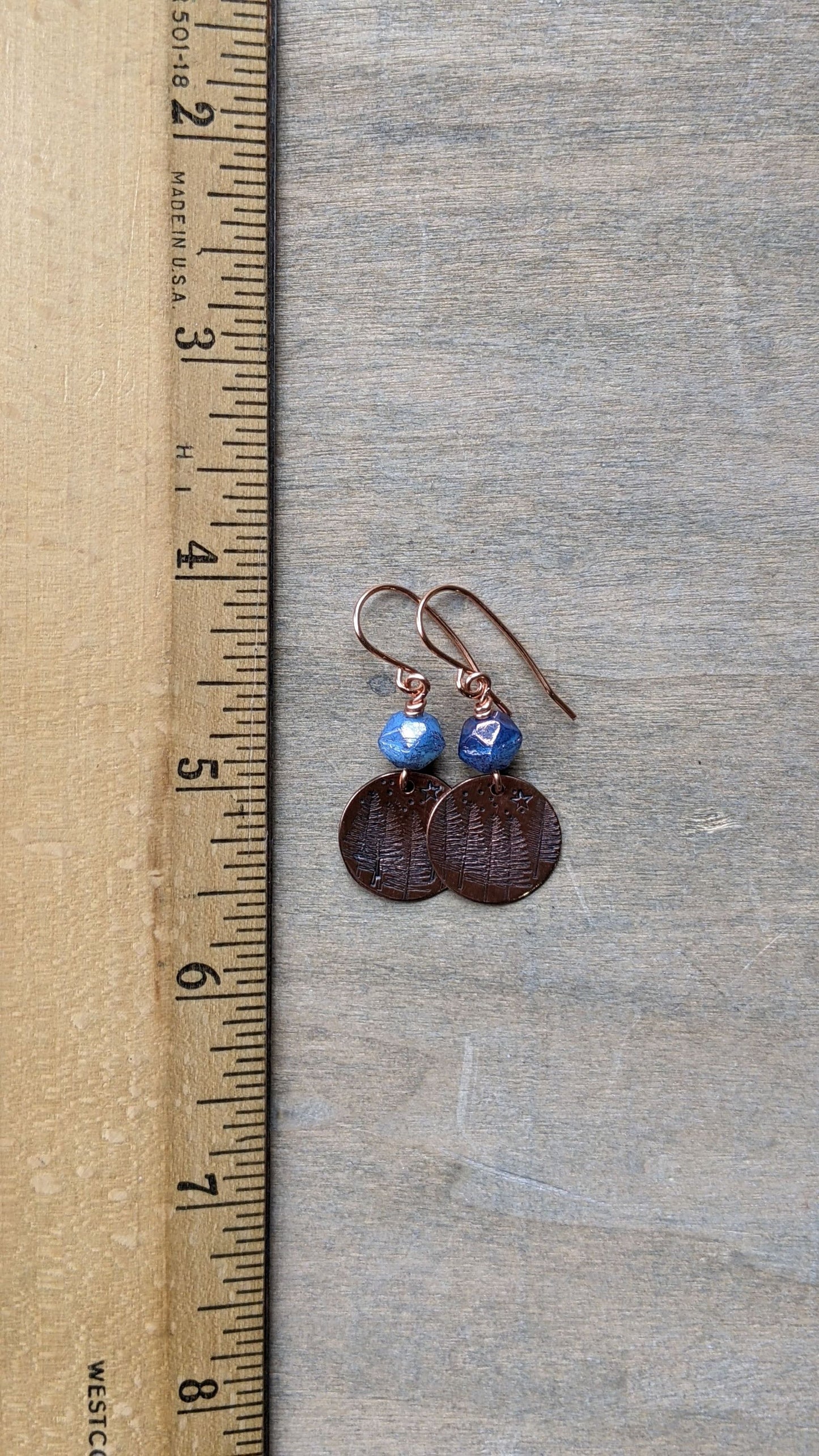 Copper Earrings ~ Snowy Night