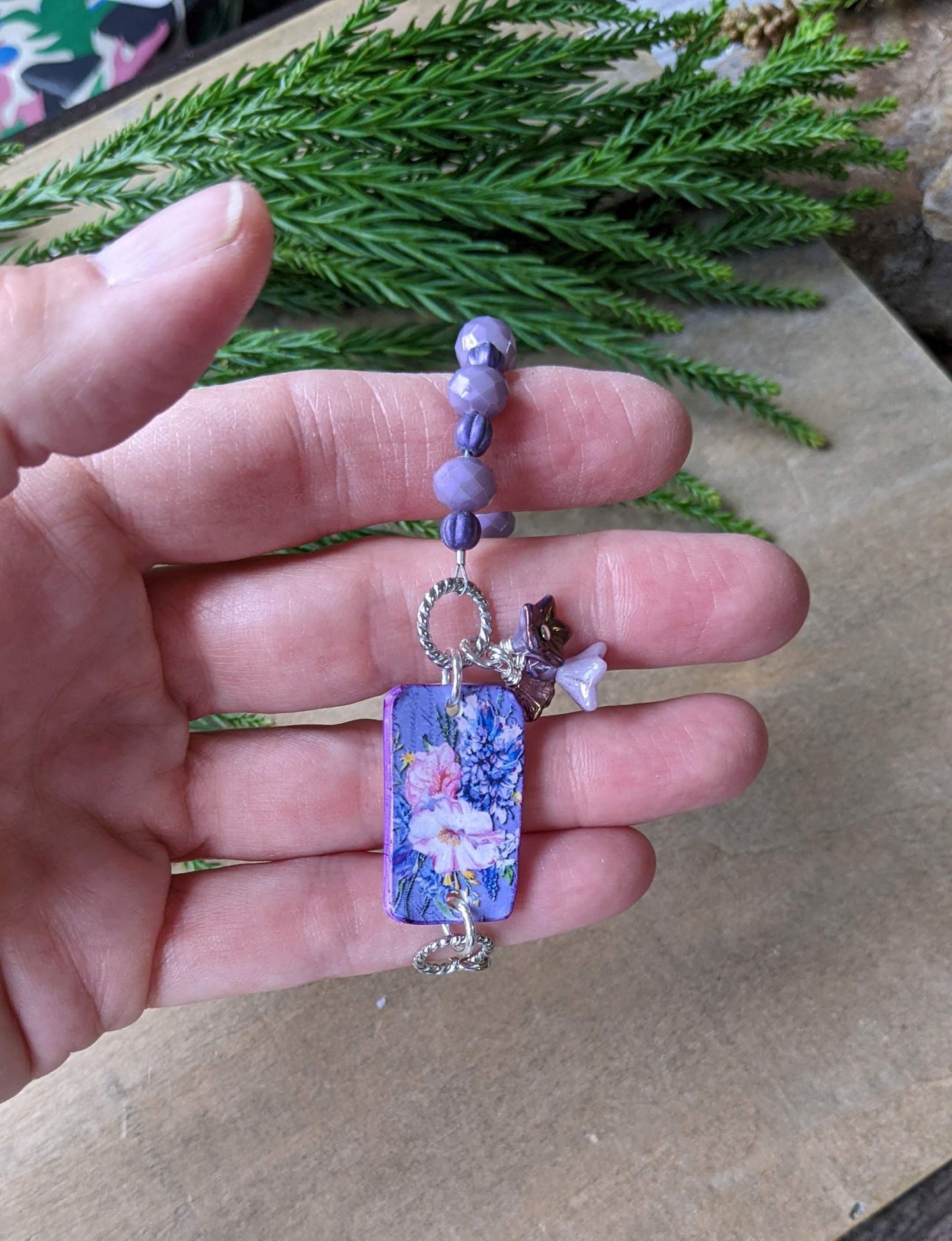 Beaded Bracelet Summer Garden Lilacs