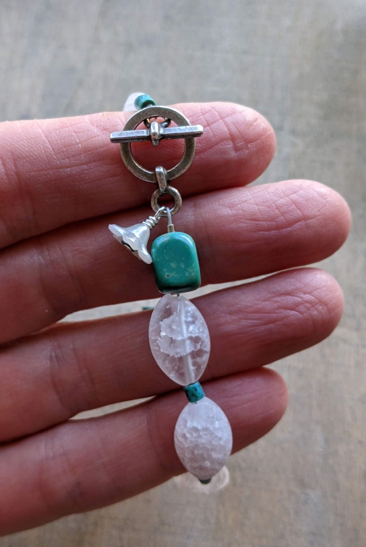 Beaded Bracelet Turquoise and Glass