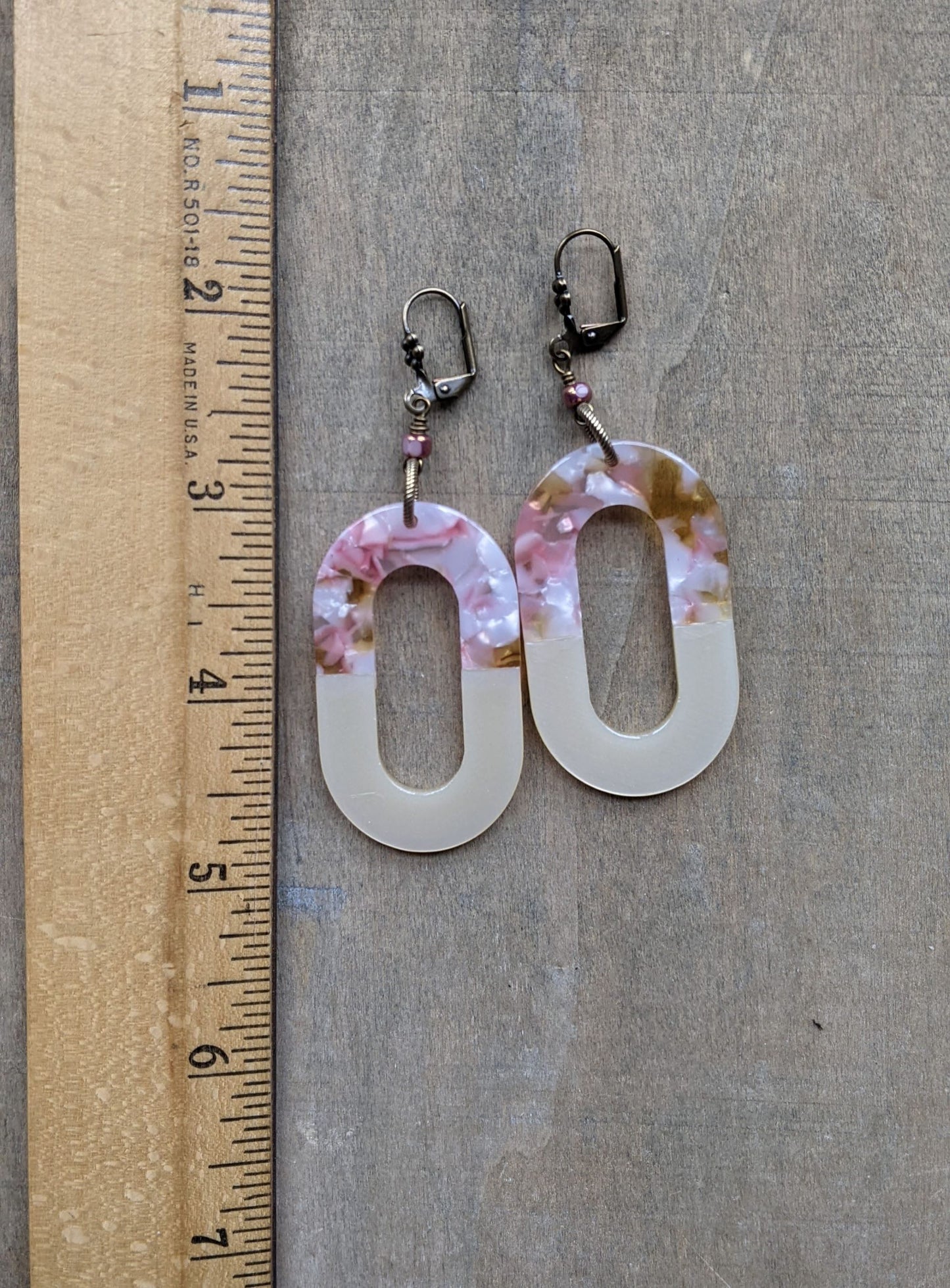 Floral Hoop Earrings ~ Resin
