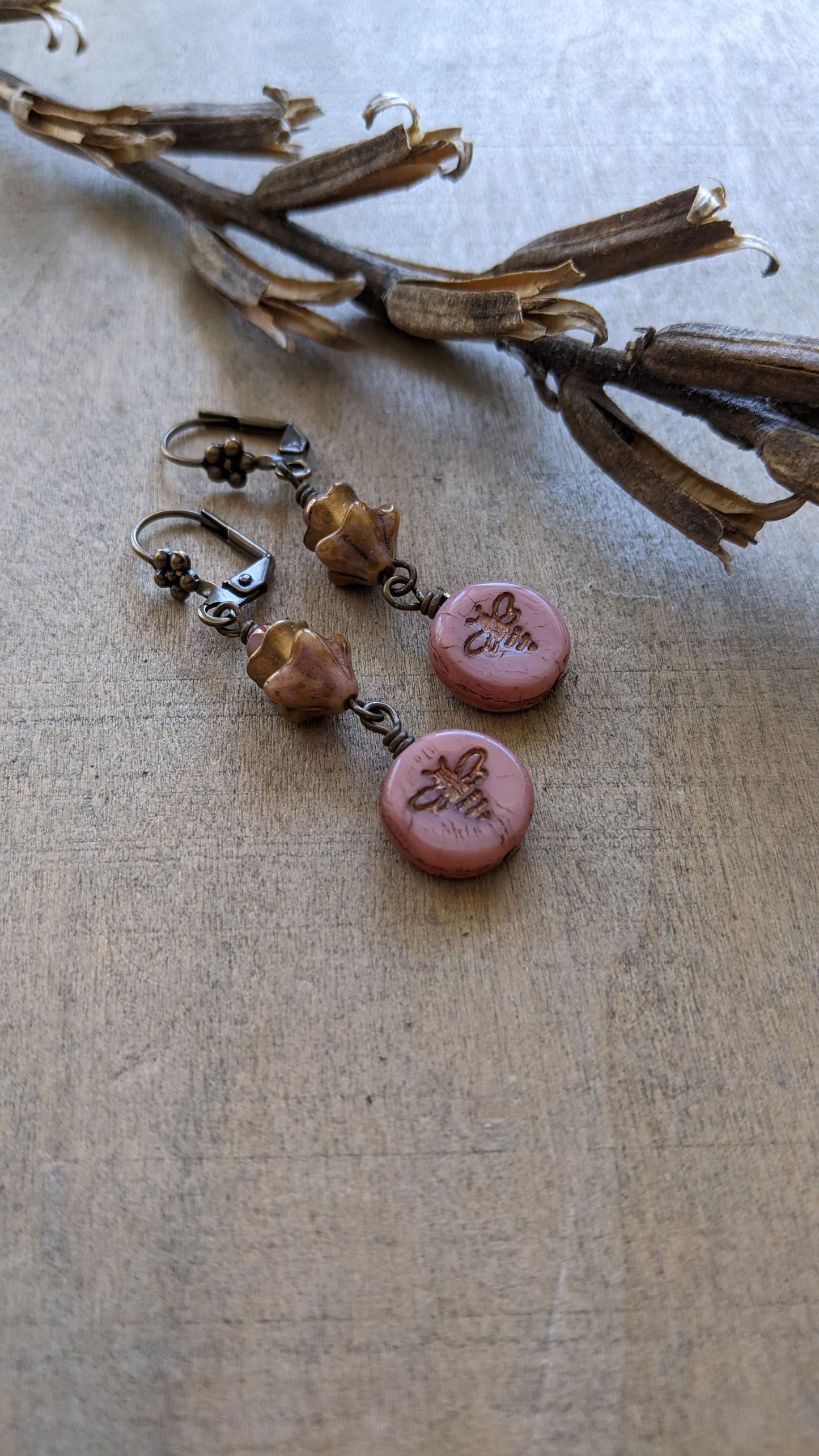 Bee Earrings ~ Flowers