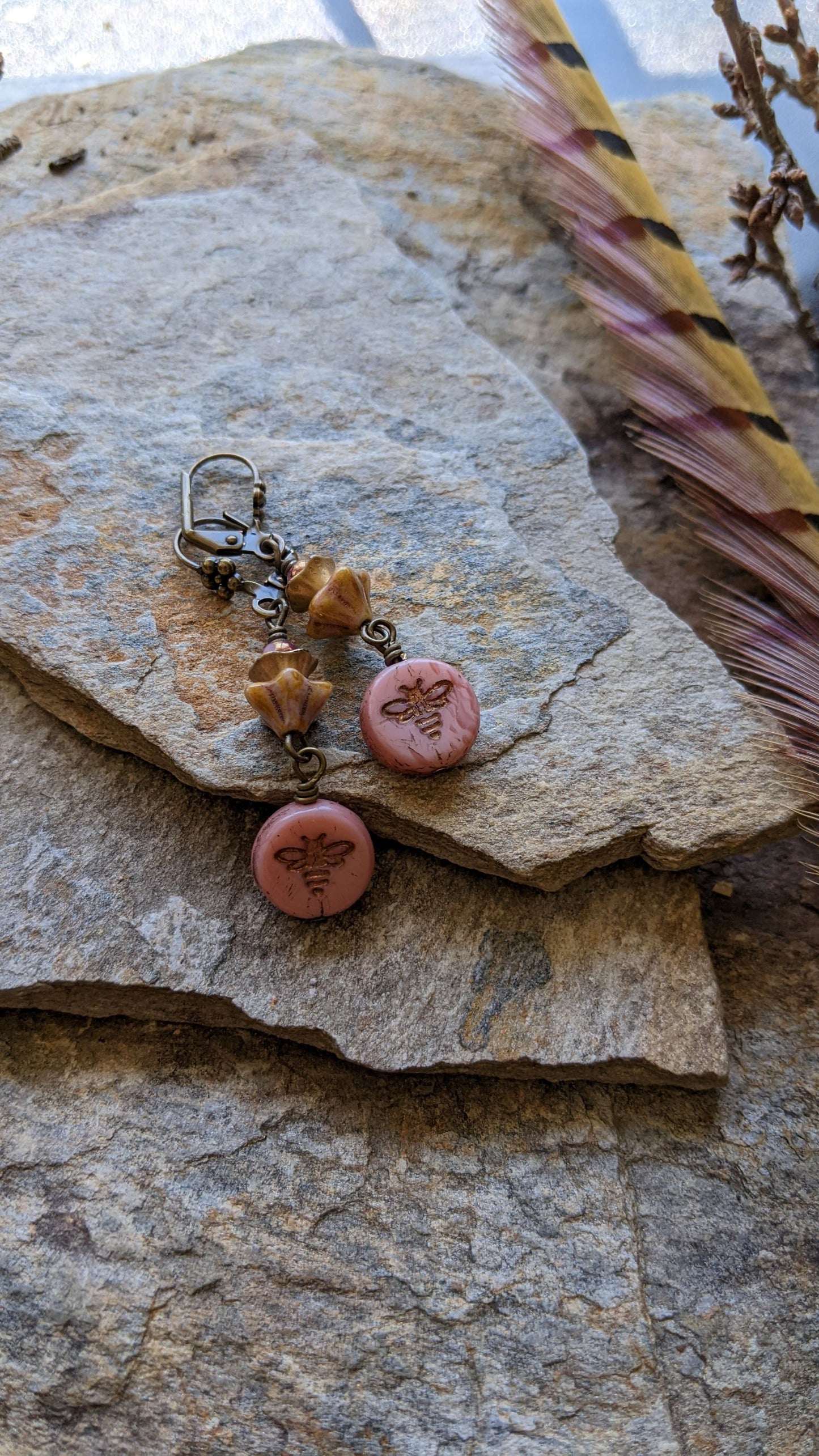 Bee Earrings ~ Flowers
