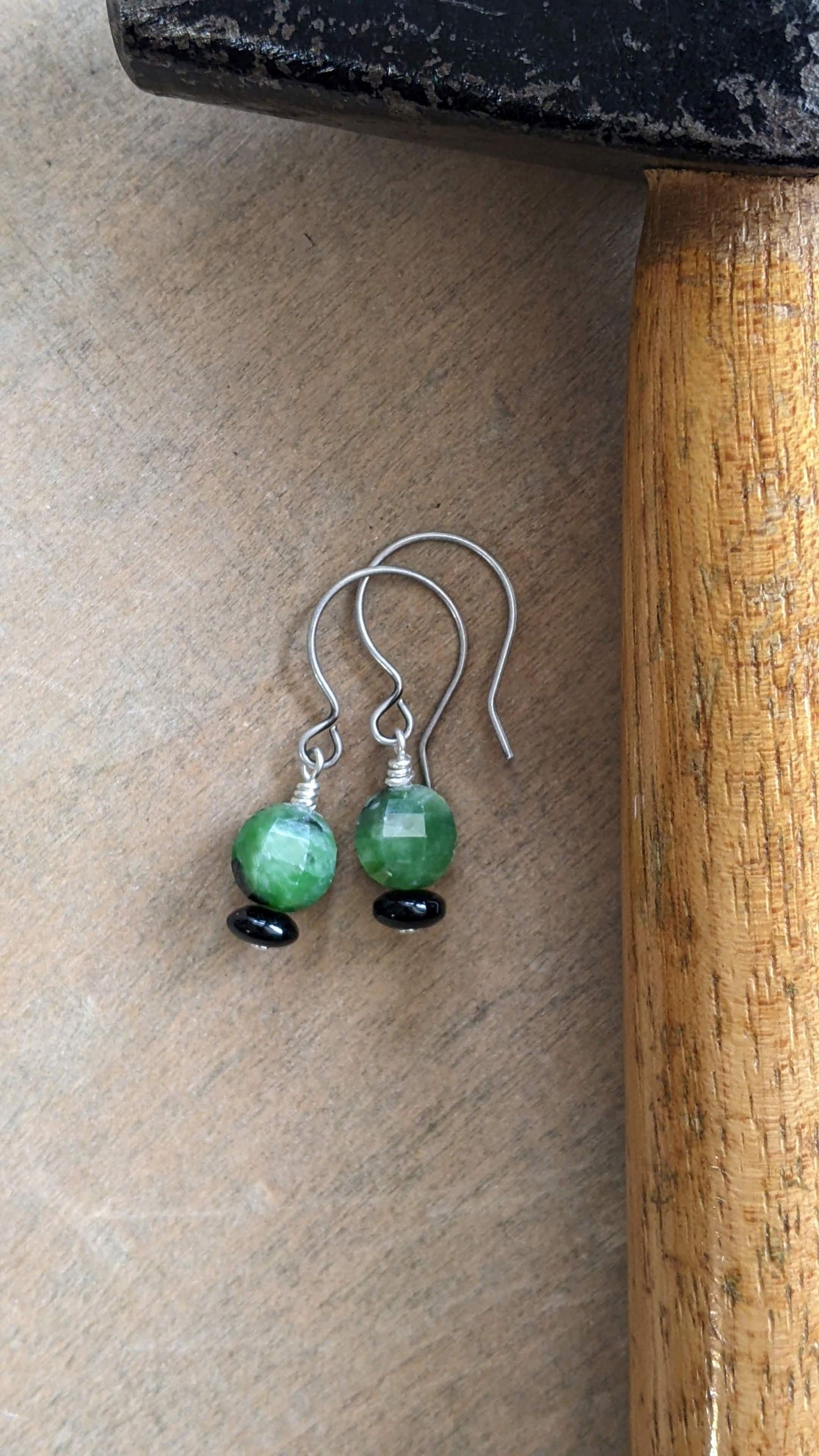 Green Drop Earrings ~ Chrysoprase