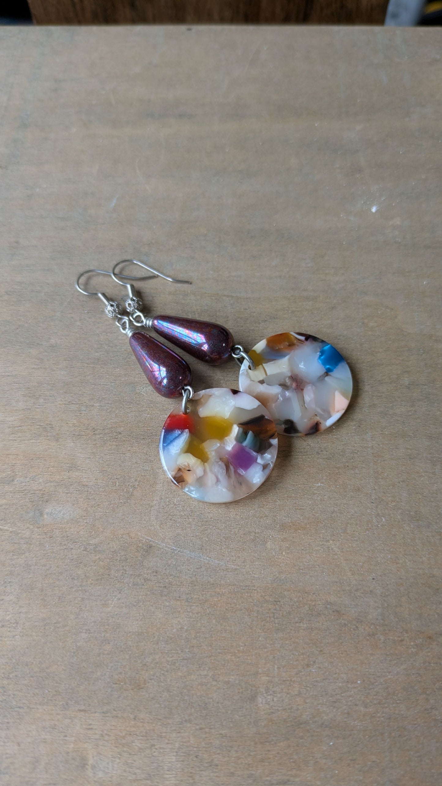 Resin and Glass Earrings ~ Fiesta #2