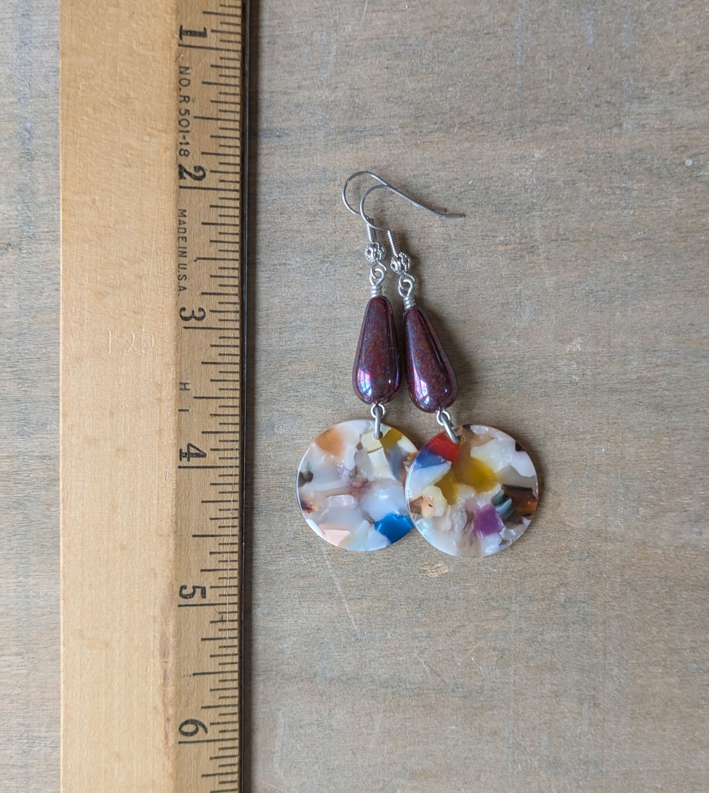 Resin and Glass Earrings ~ Fiesta #2