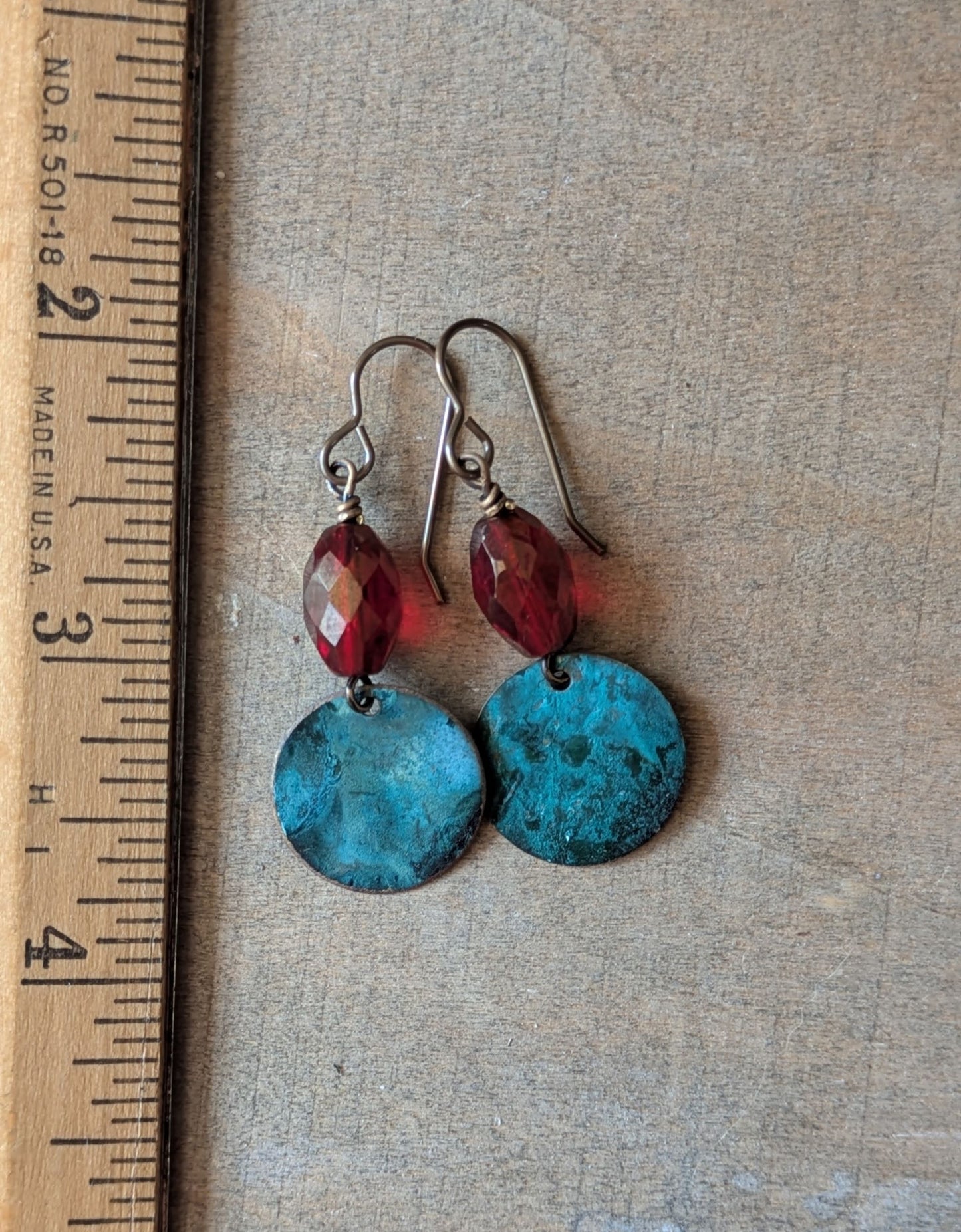 Patinated Brass Dangles ~ Color Pop