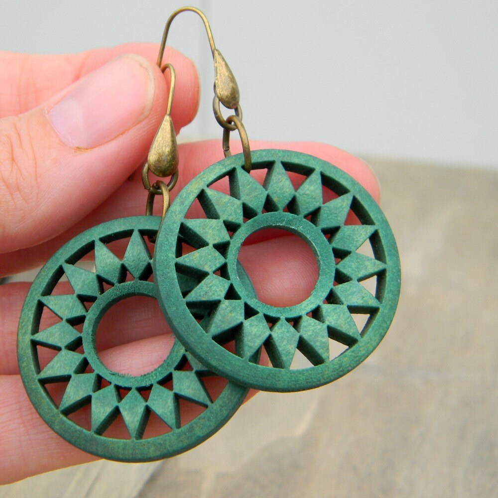 Wood Hoop Earrings