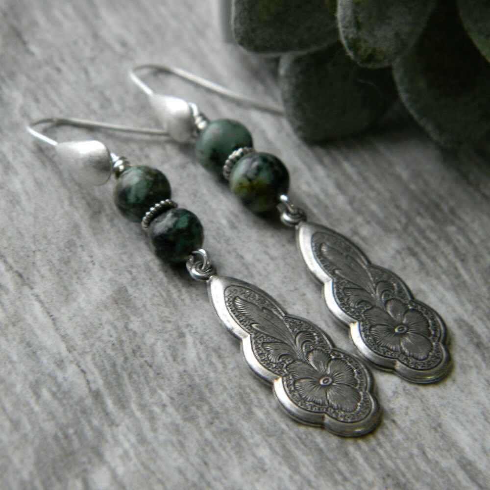 Dangle Earrings African Turquoise
