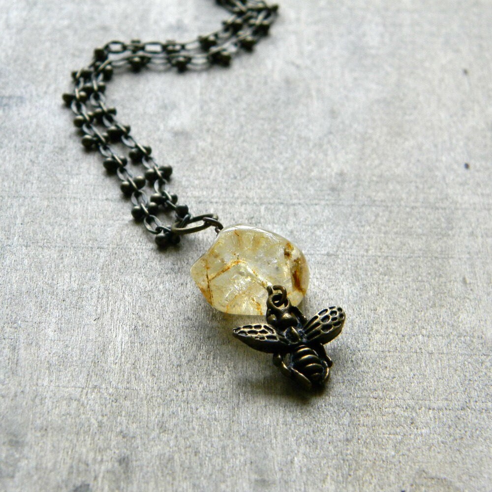 Citrine Bee Necklace