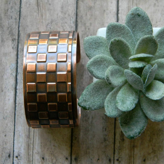 Copper Cuff Bracelet Squares