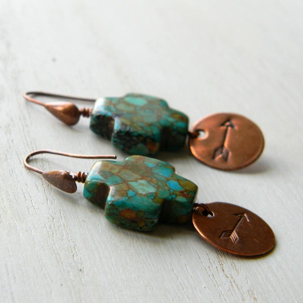 Trail Blazer Turquoise and Copper Earrings