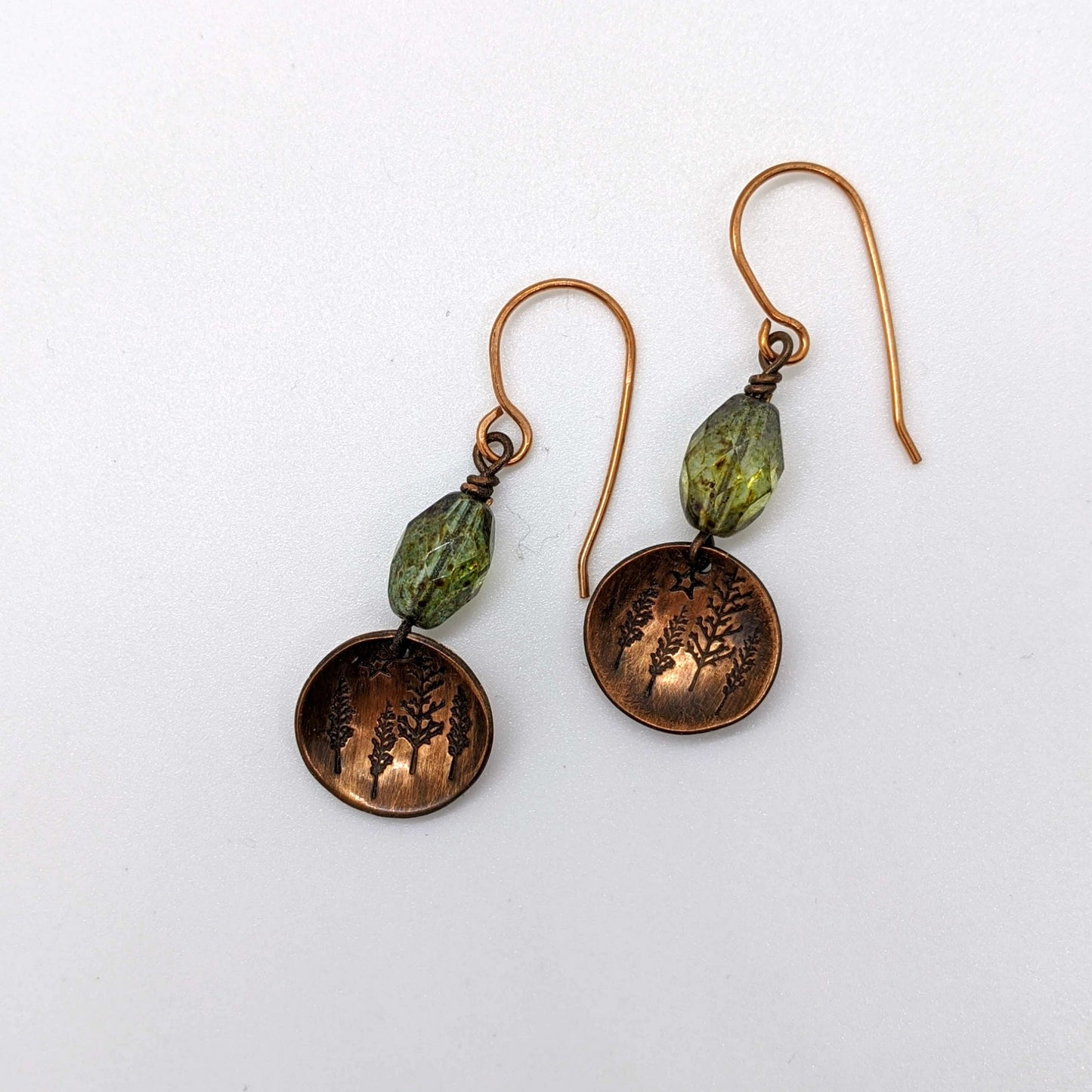 Copper Earrings Forest