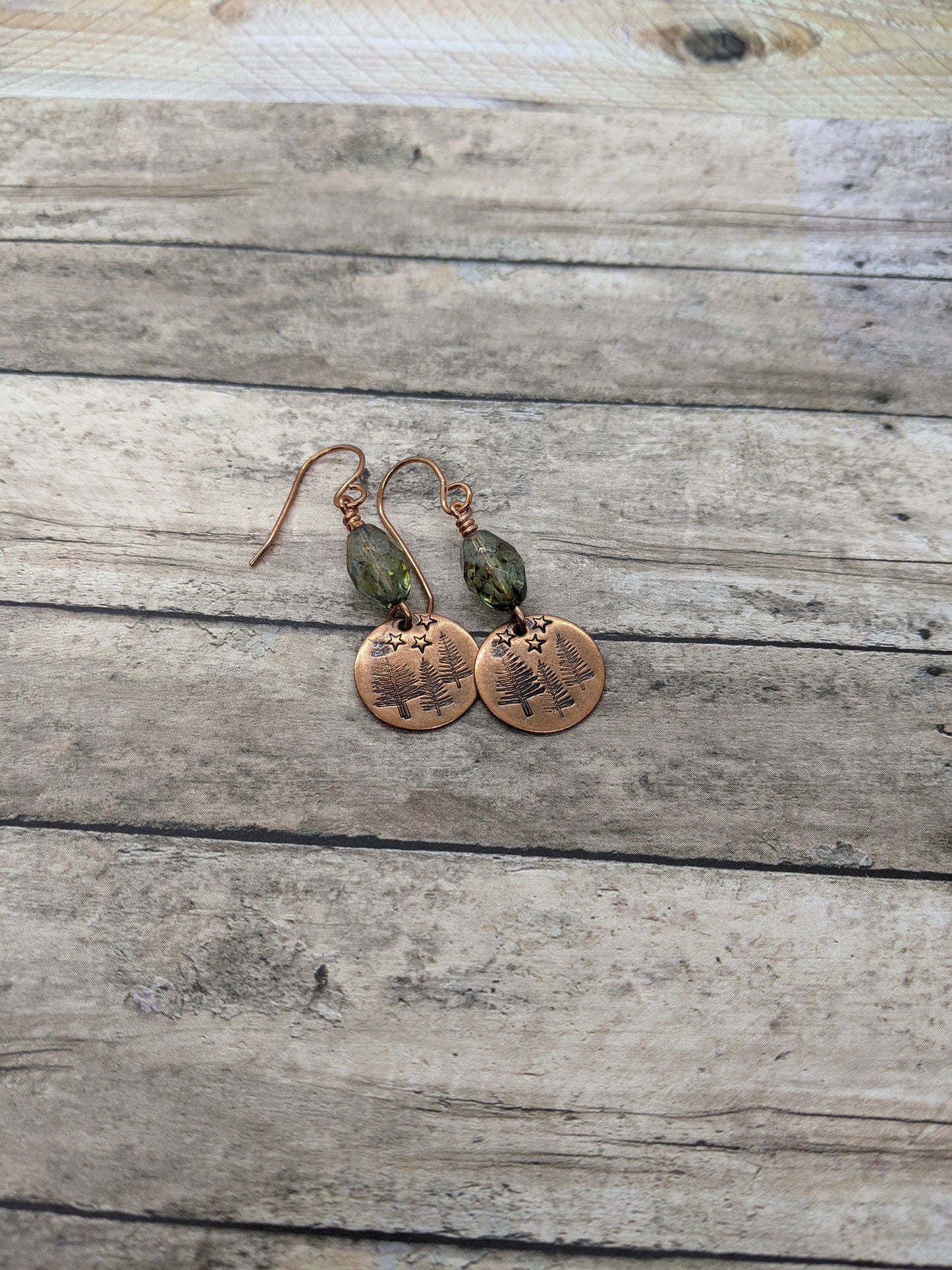 Copper Earrings Woodland