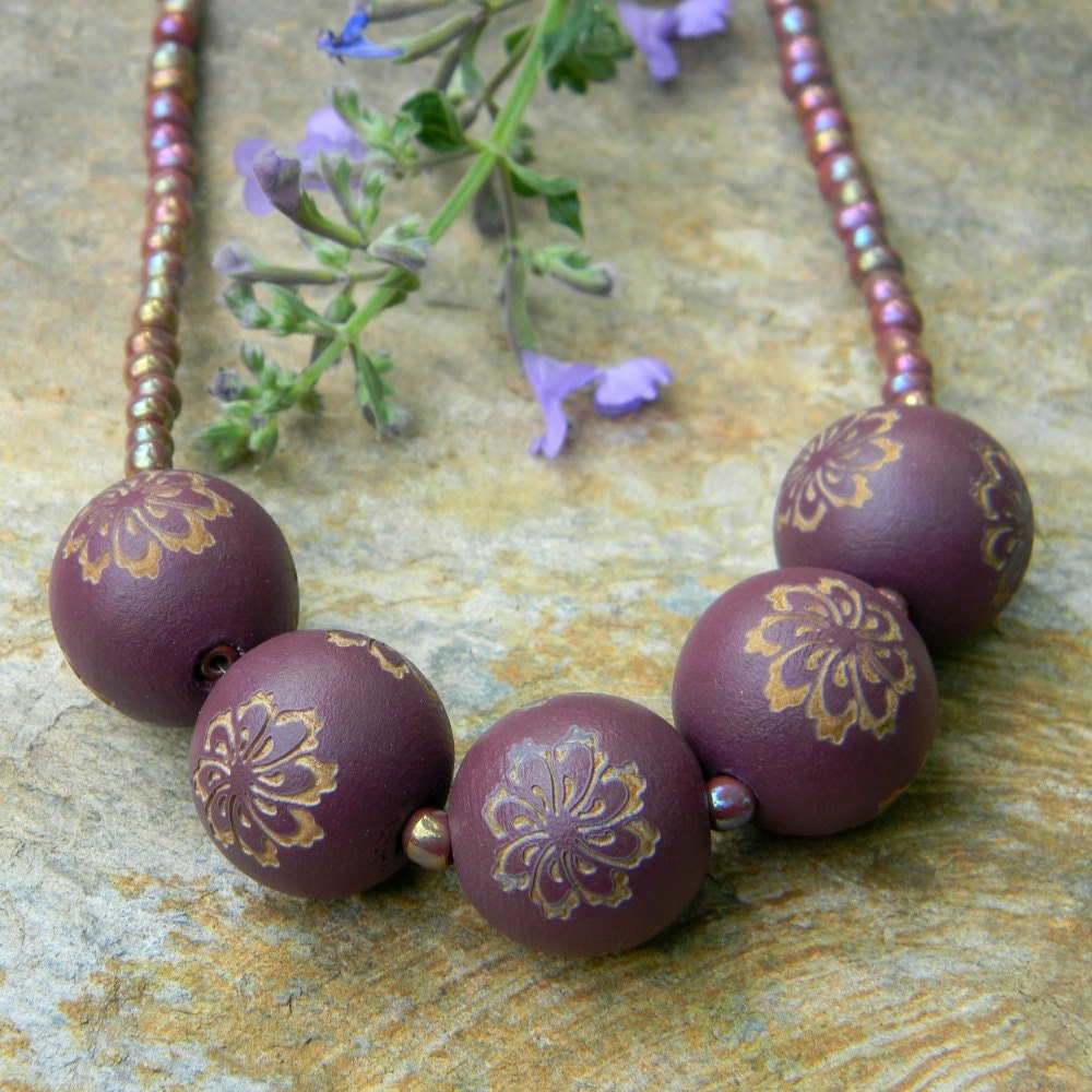 Purple Beaded Necklace