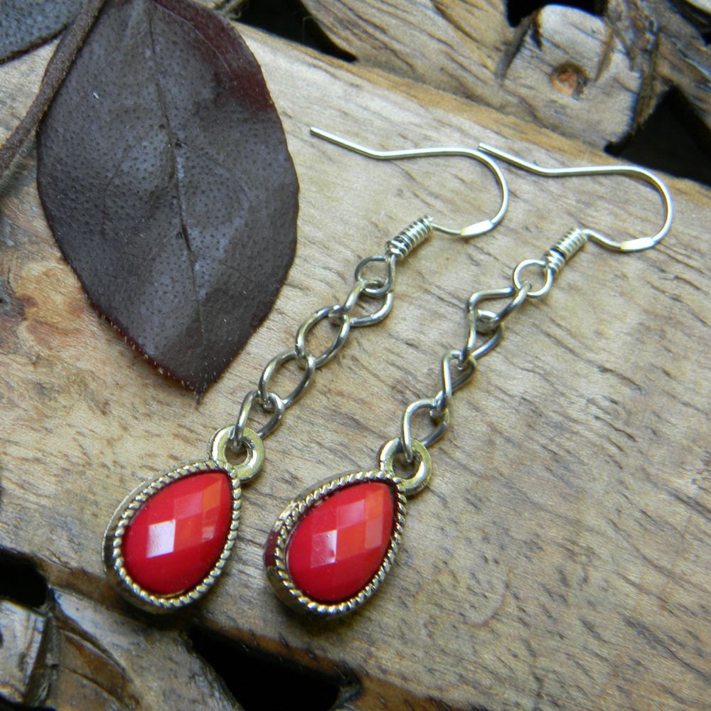 Red Dangle Earrings