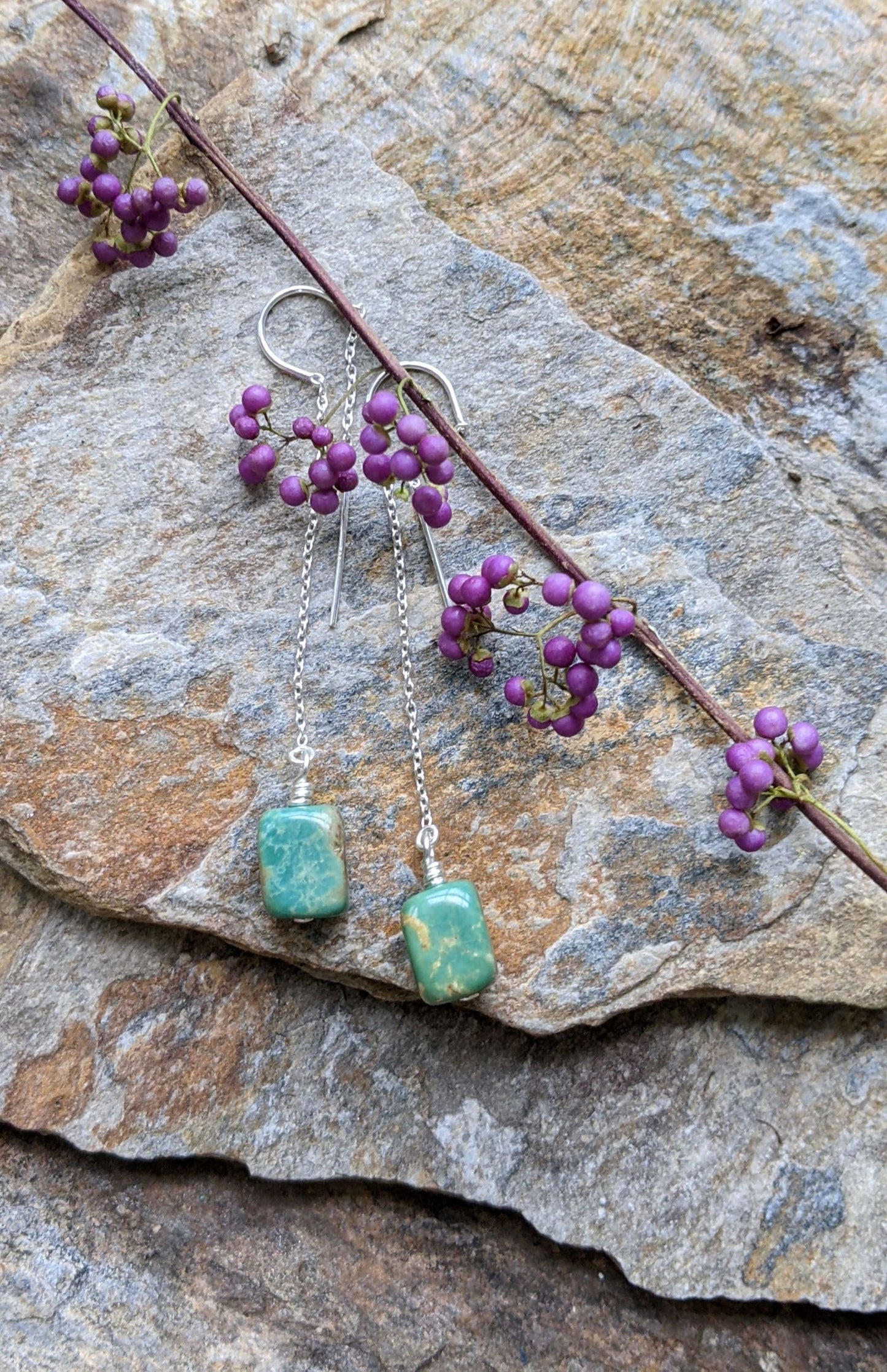 Ear Threaders Turquoise Nugget #2