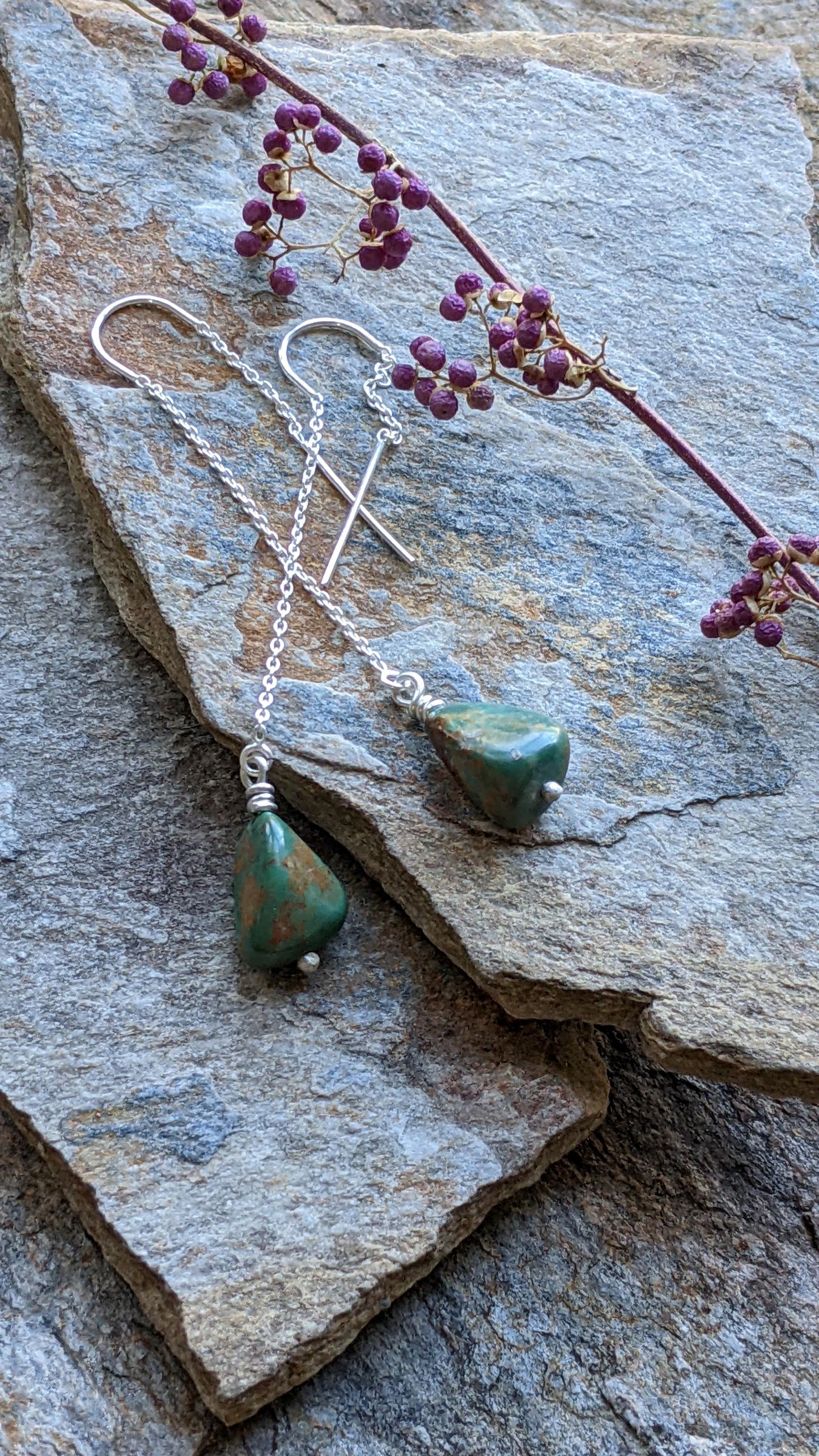 Turquoise Ear Threaders #3