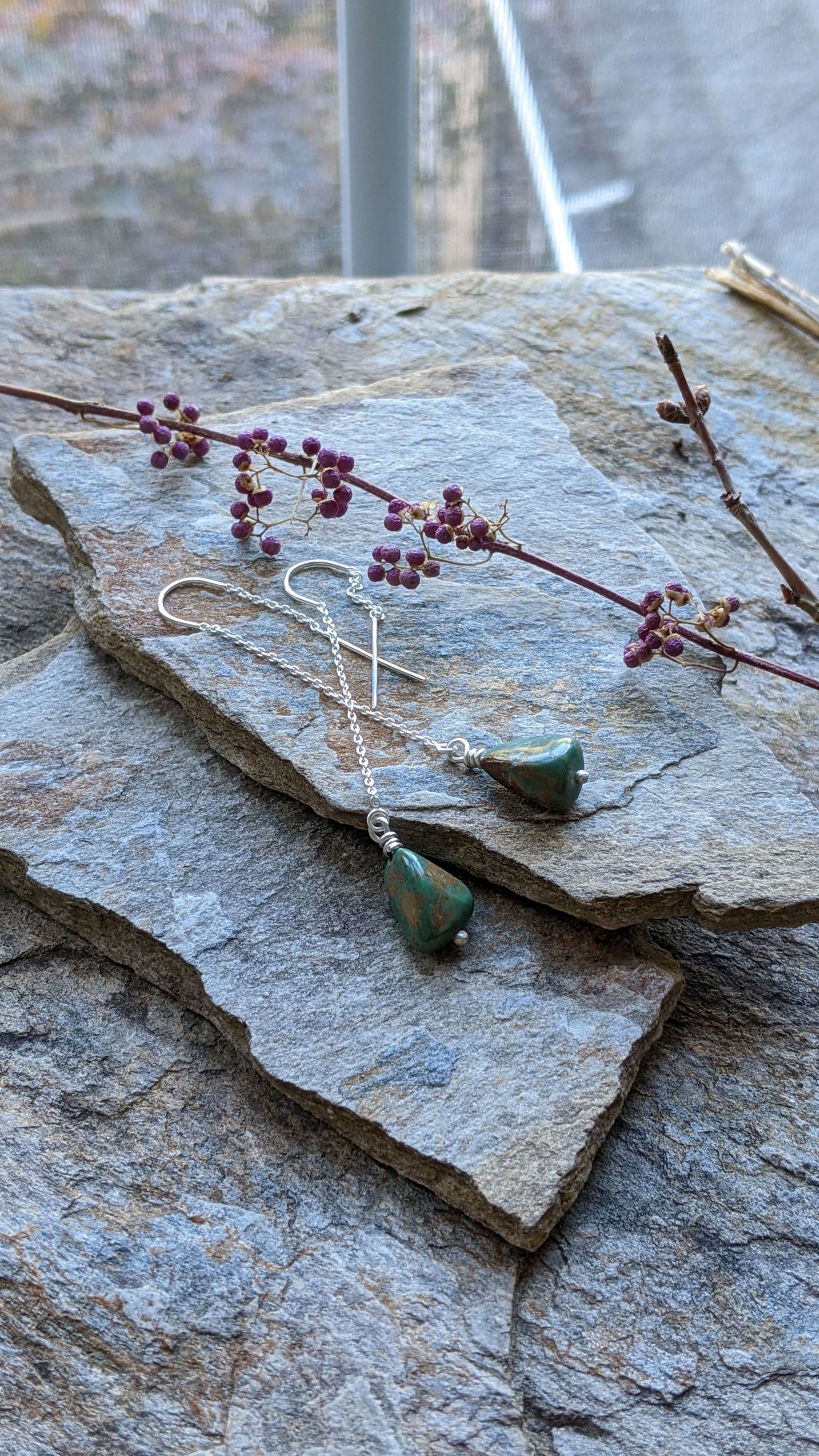 Turquoise Ear Threaders #3