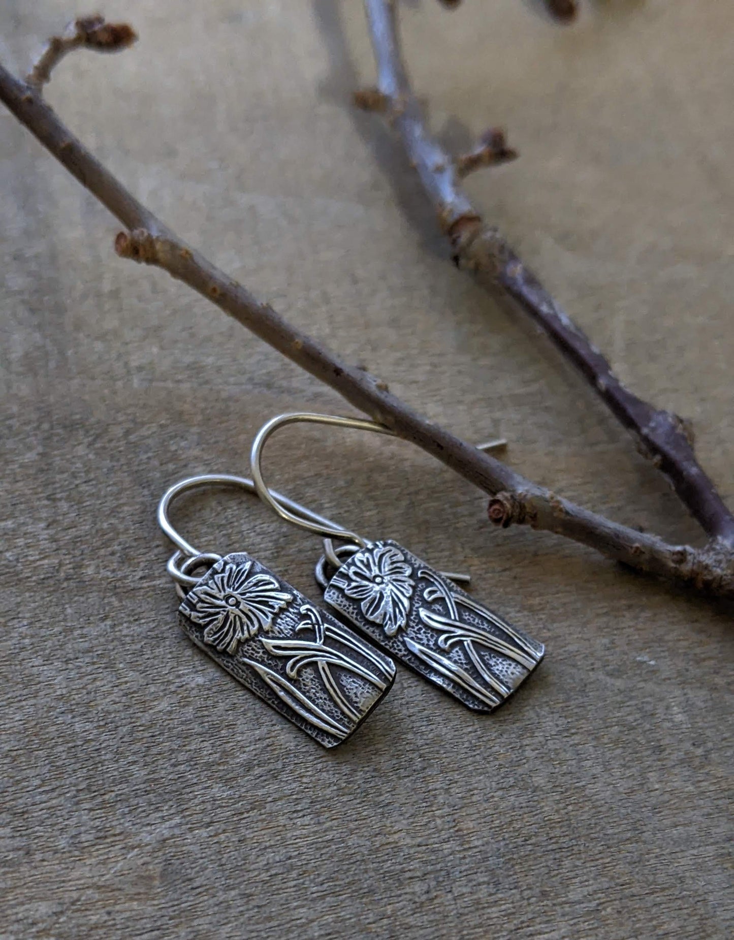 Reserved for Melodie   Floral Dangles Sterling Silver