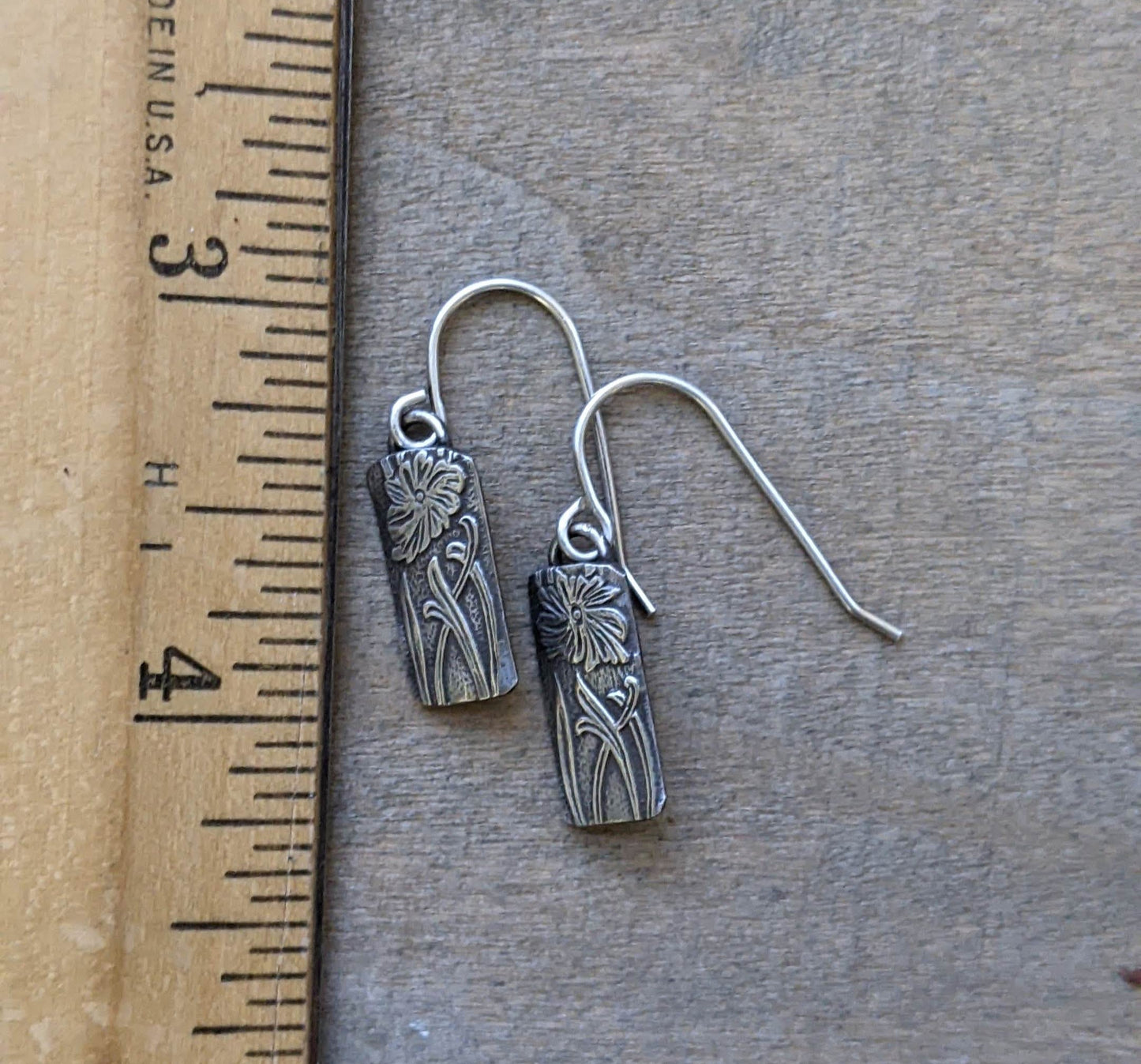 Reserved for Melodie   Floral Dangles Sterling Silver