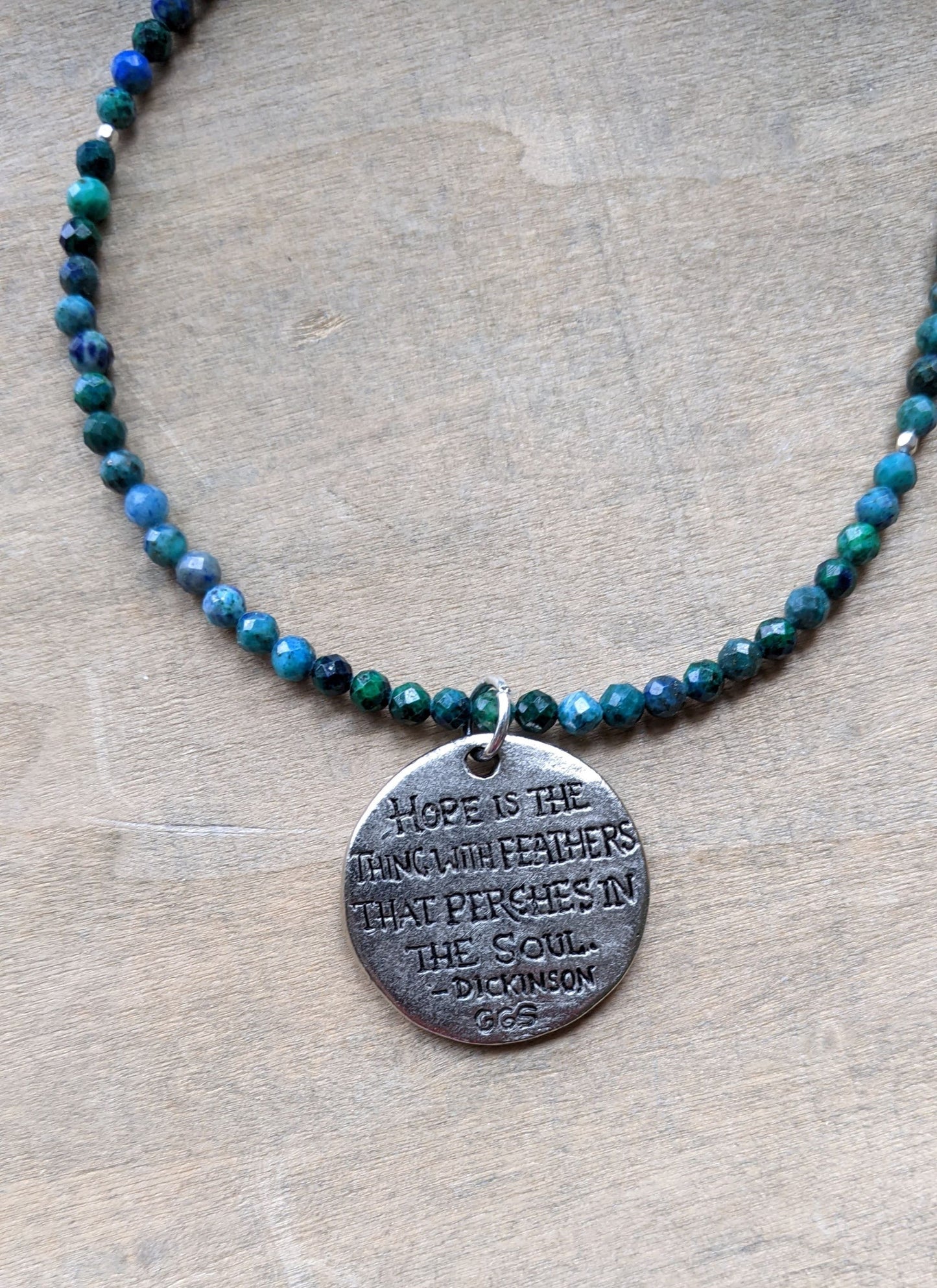 Beaded Necklace ~ Chrysocolla Hope is the thing