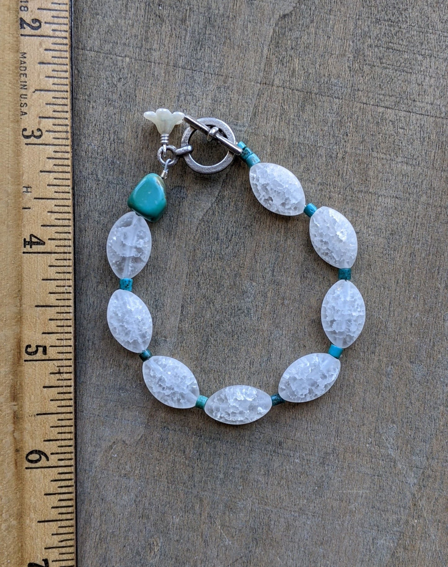Beaded Bracelet  Turquoise and Glass