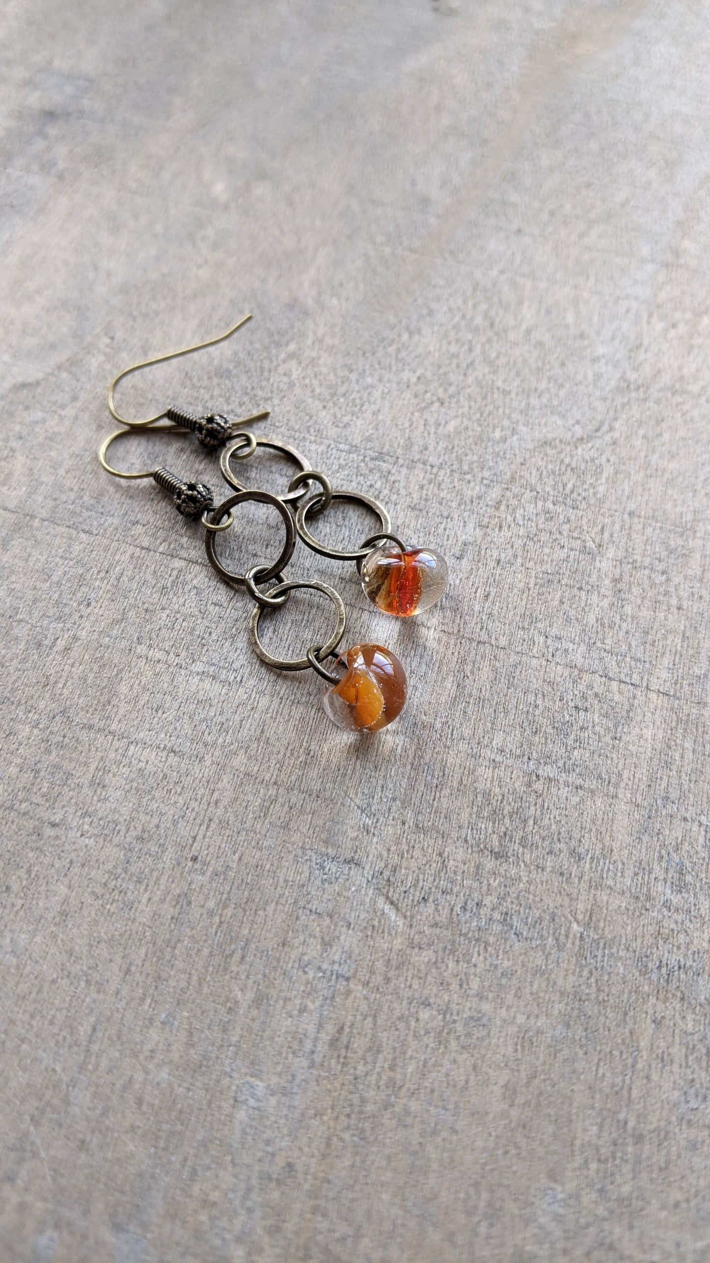 Glass Drop Earrings Tangerine