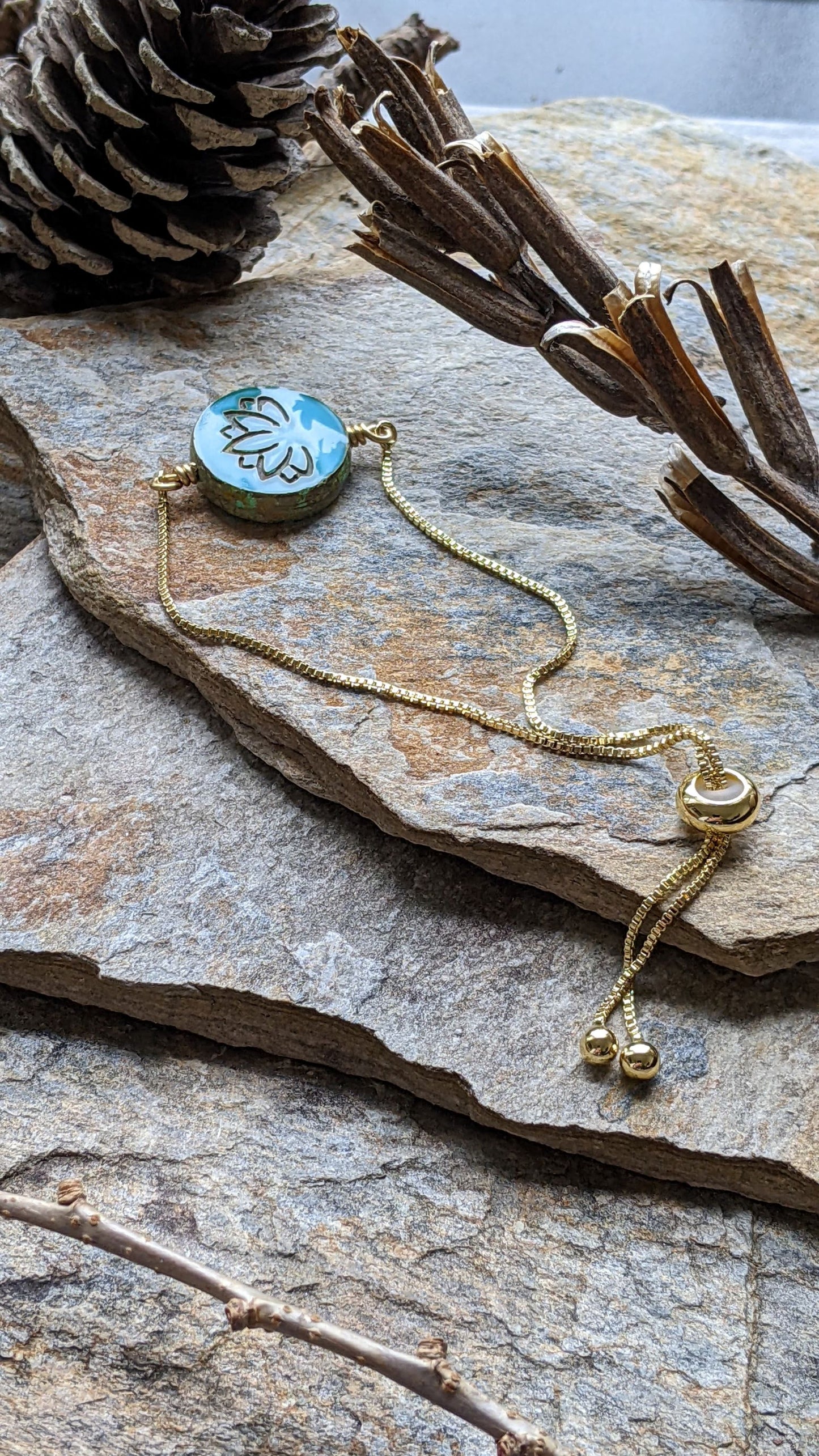 Adjustable Bracelet ~ Lotus Flower