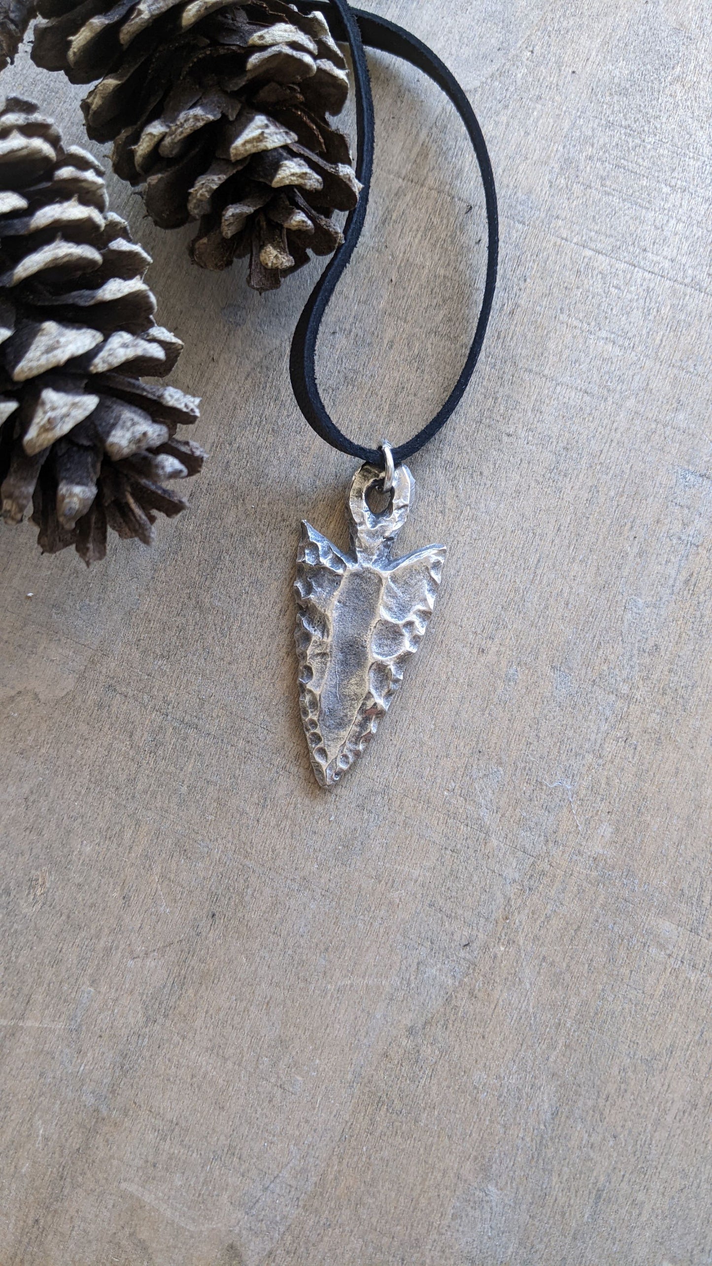 Leather Cord Necklace ~ Arrowhead