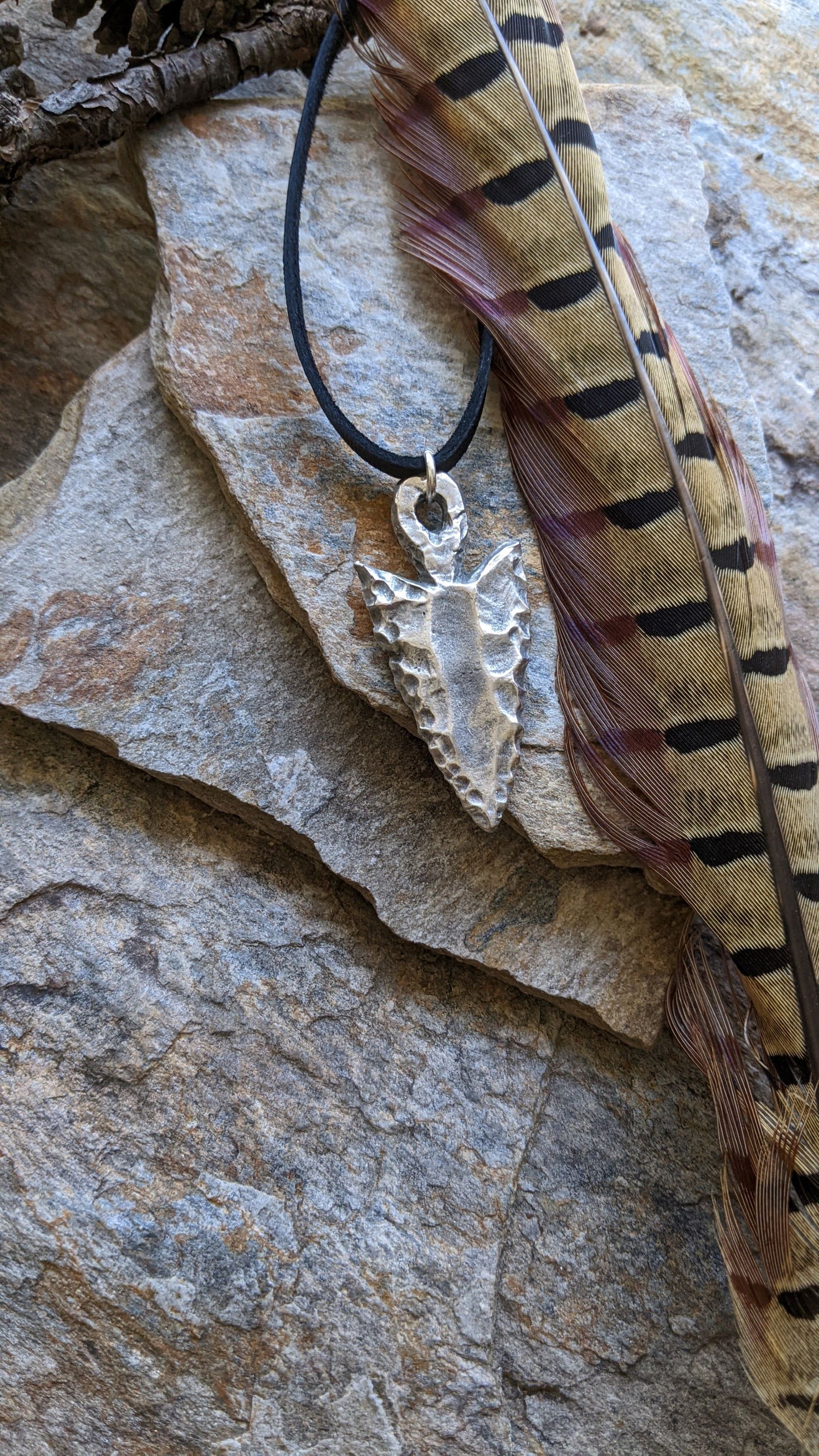 Leather Cord Necklace ~ Arrowhead