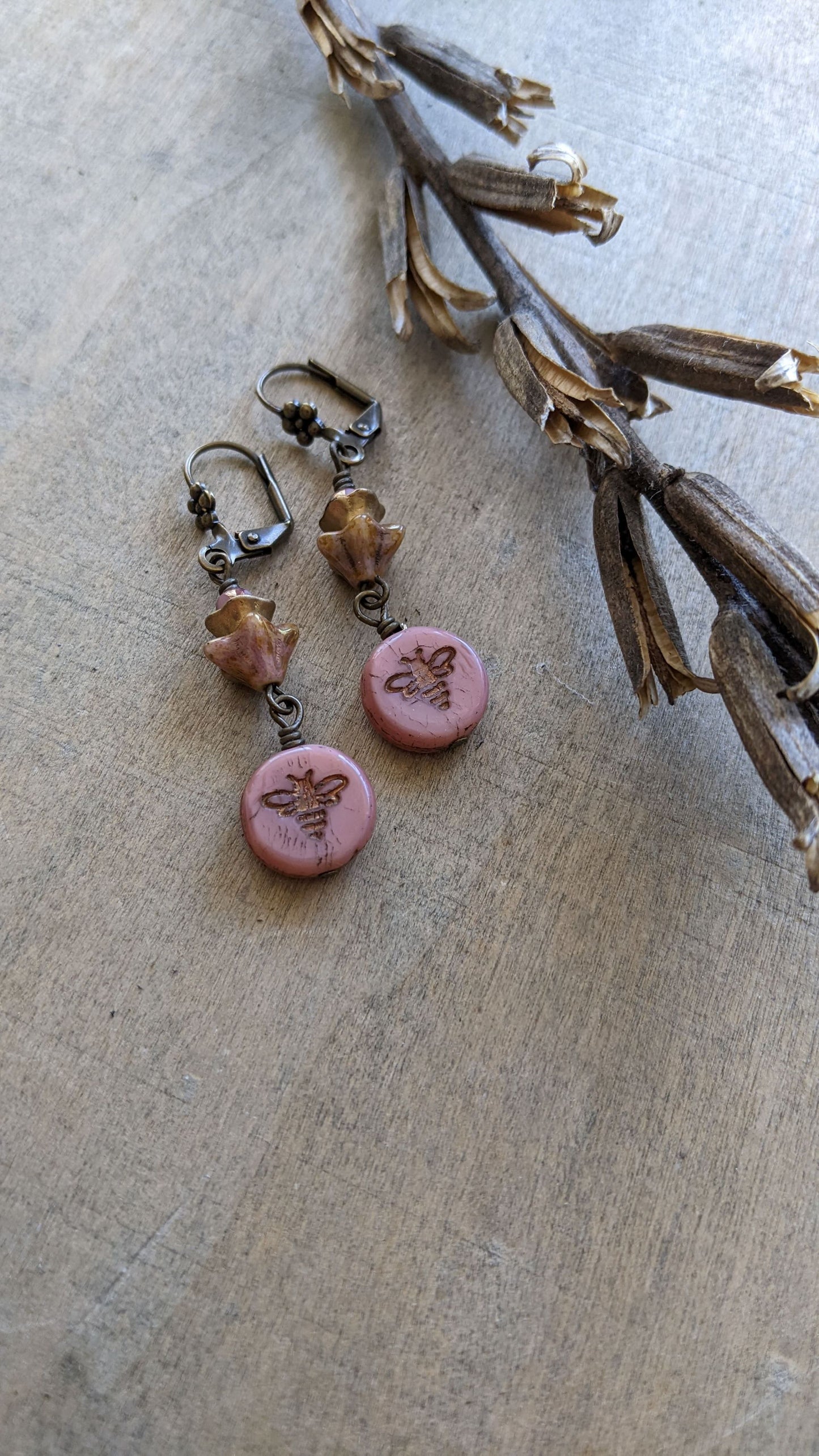 Bee Earrings ~ Flowers