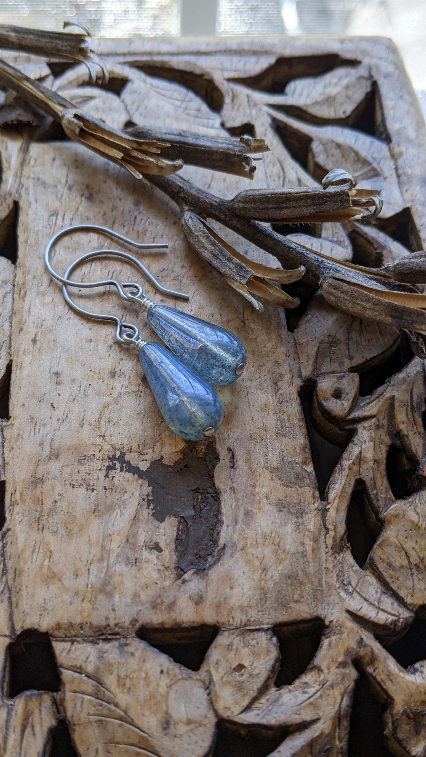 Carolina Skies Glass Drop Earrings