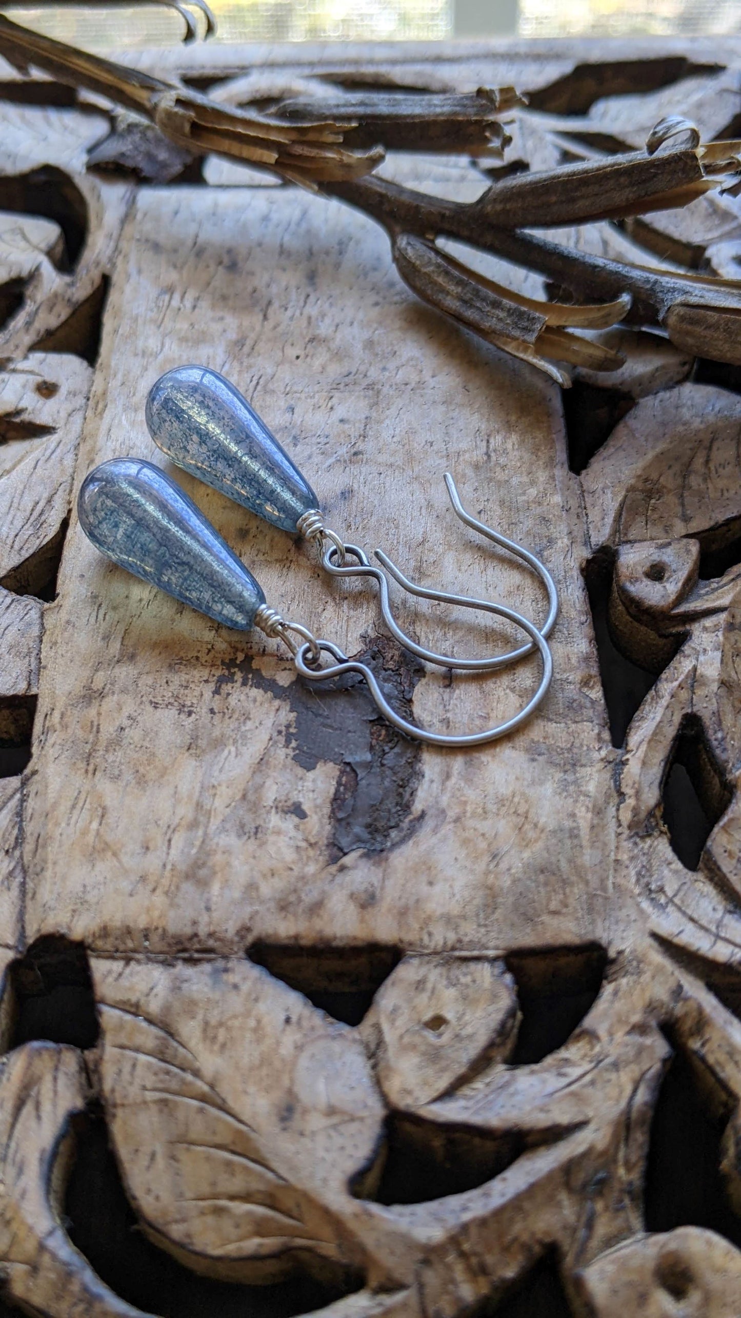 Carolina Skies Glass Drop Earrings