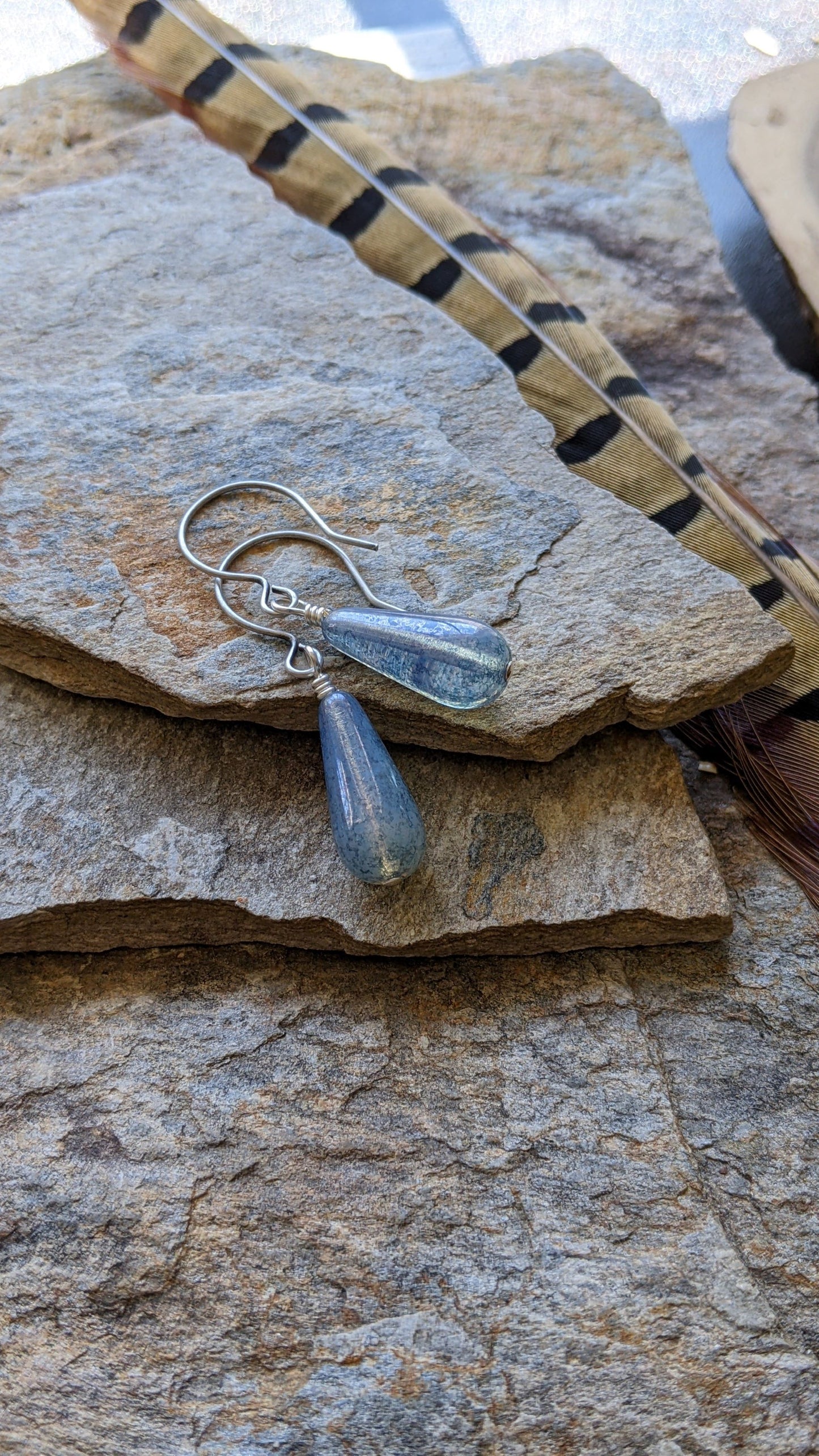 Carolina Skies Glass Drop Earrings