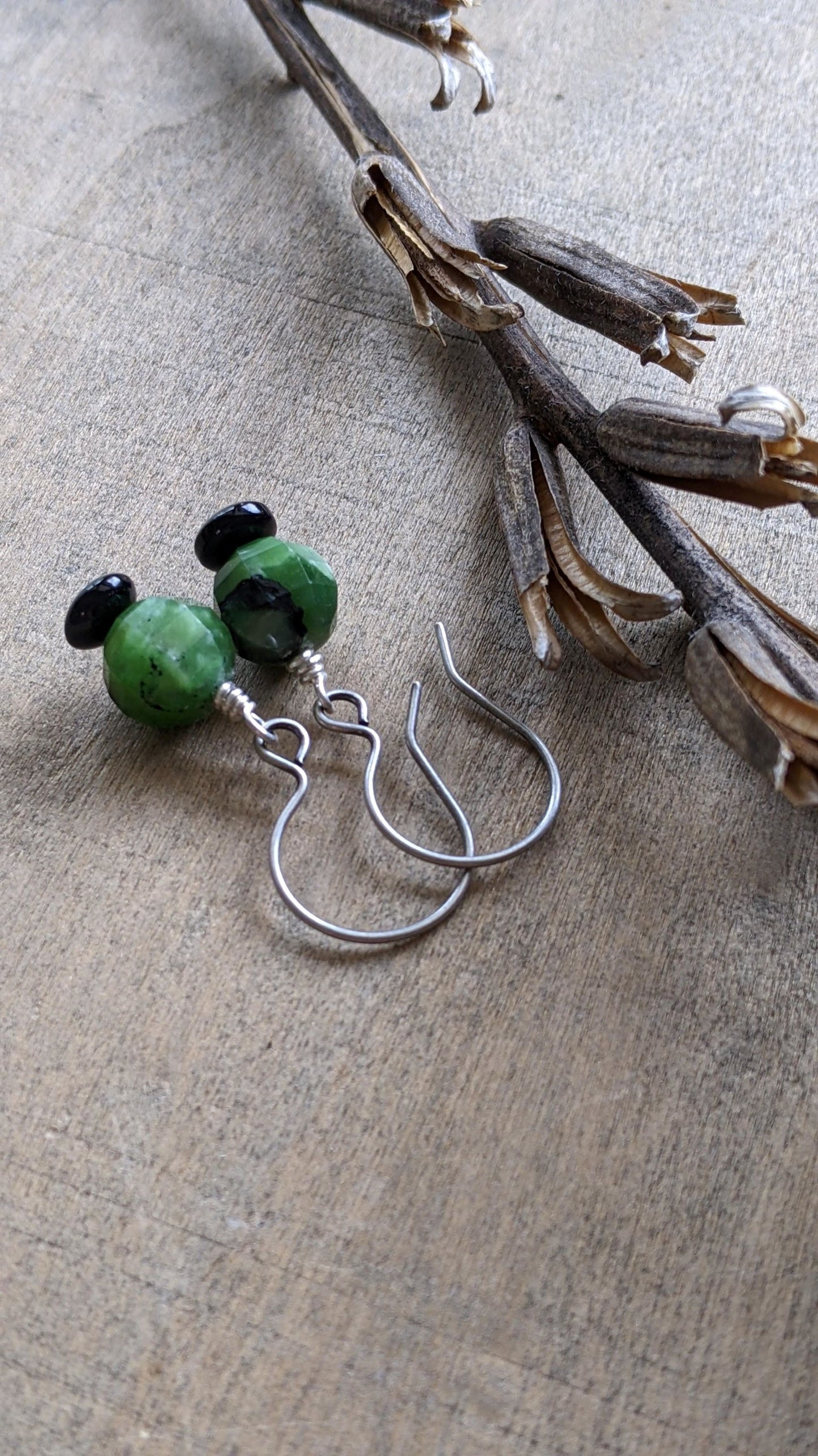 Green Drop Earrings ~ Chrysoprase