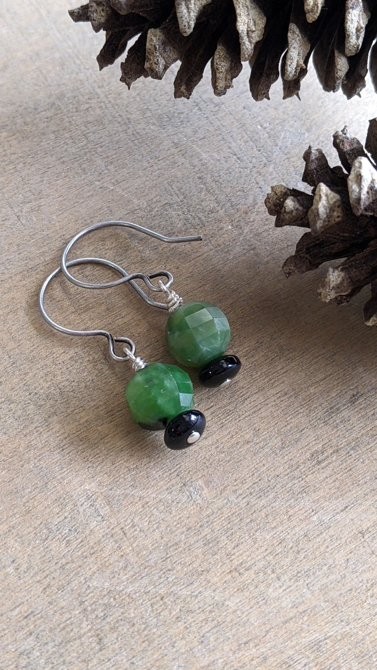 Green Drop Earrings ~ Chrysoprase