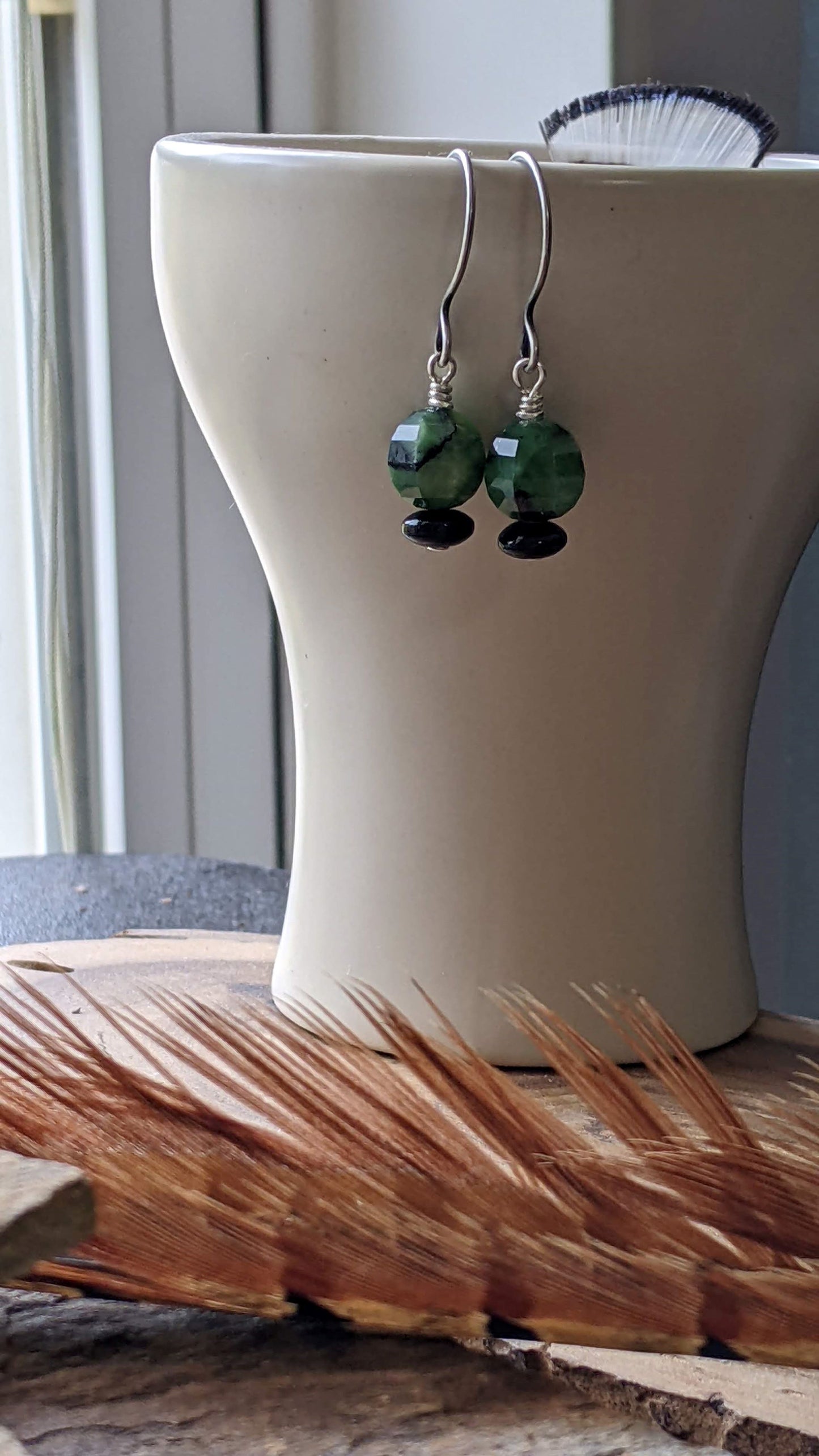 Green Drop Earrings ~ Chrysoprase