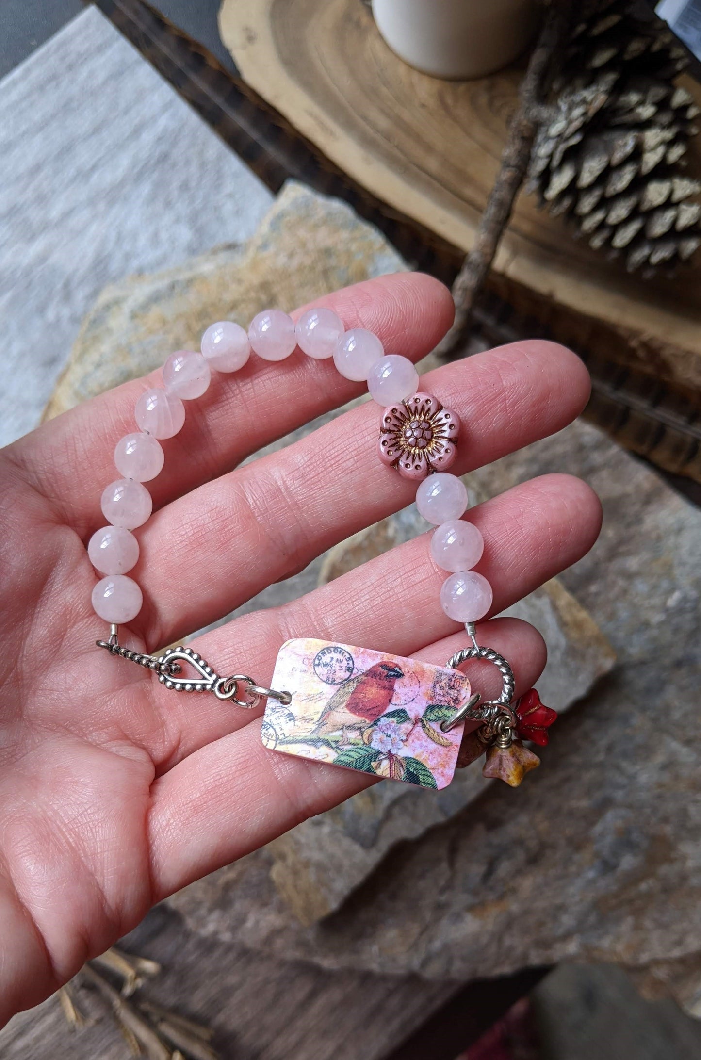 Beaded Bracelet Rose Quartz