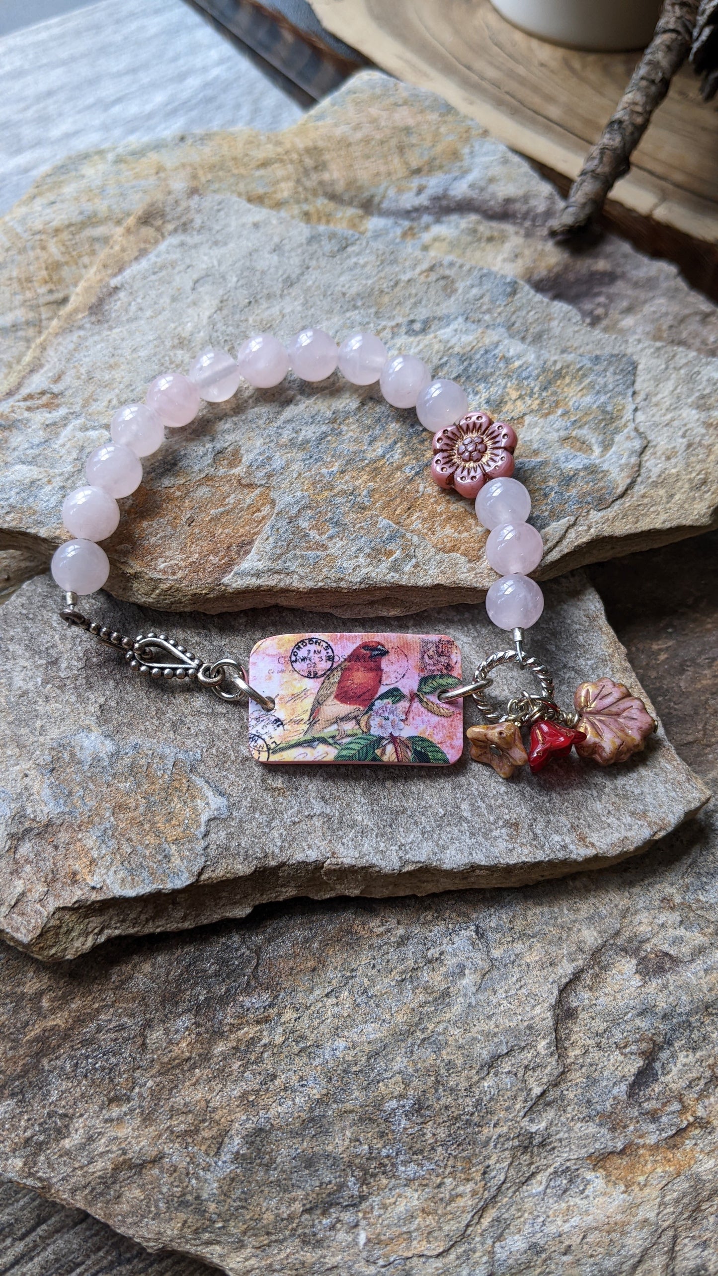 Beaded Bracelet Rose Quartz