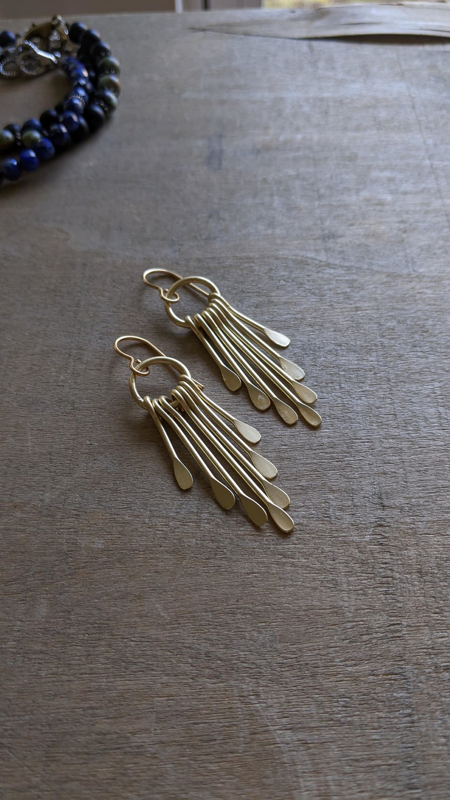 Fringe Earrings ~Satin Gold Finish